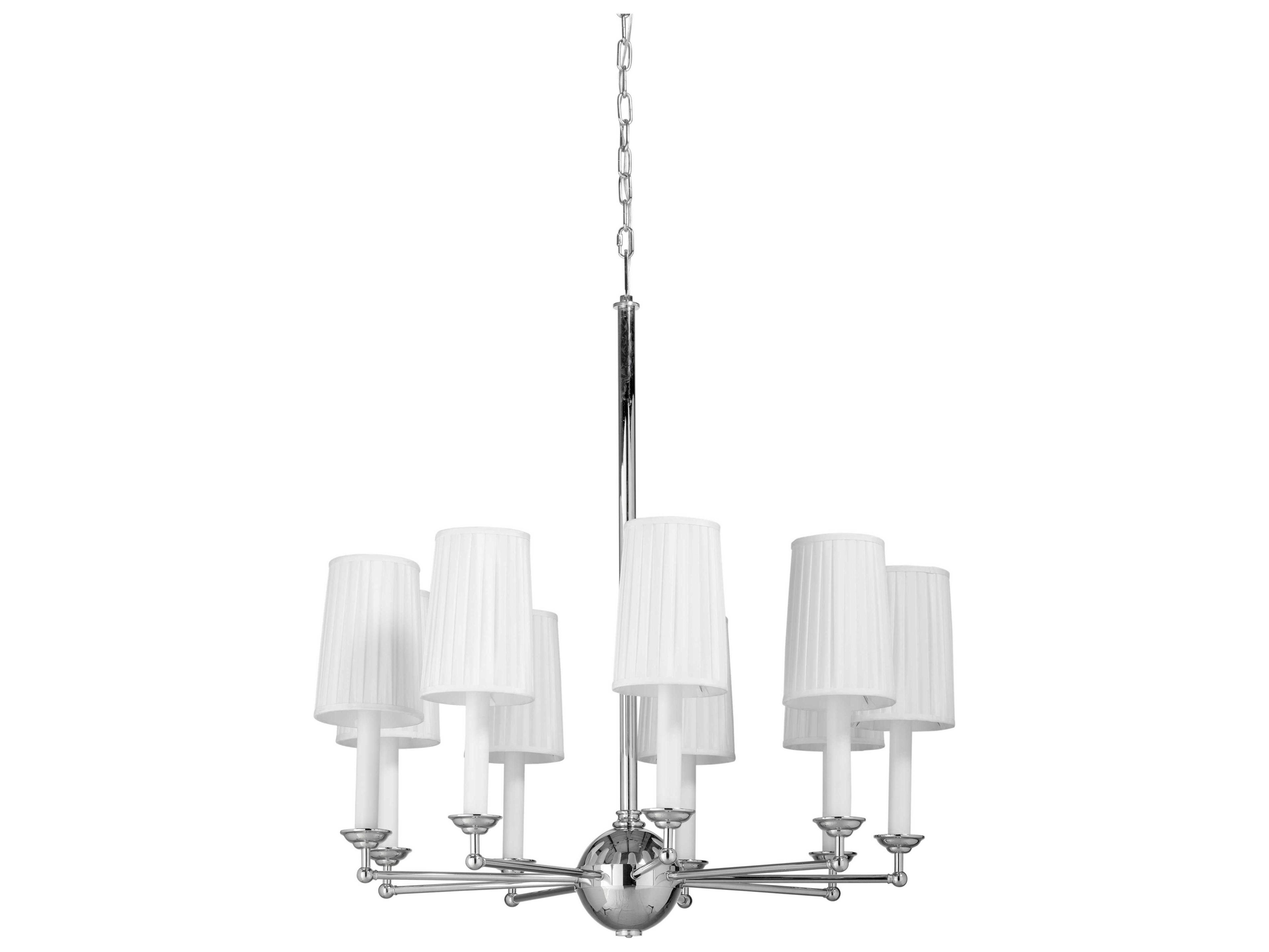 Frederick Cooper 9-Light Polished Nickel White Candelabra Empire Chandelier
