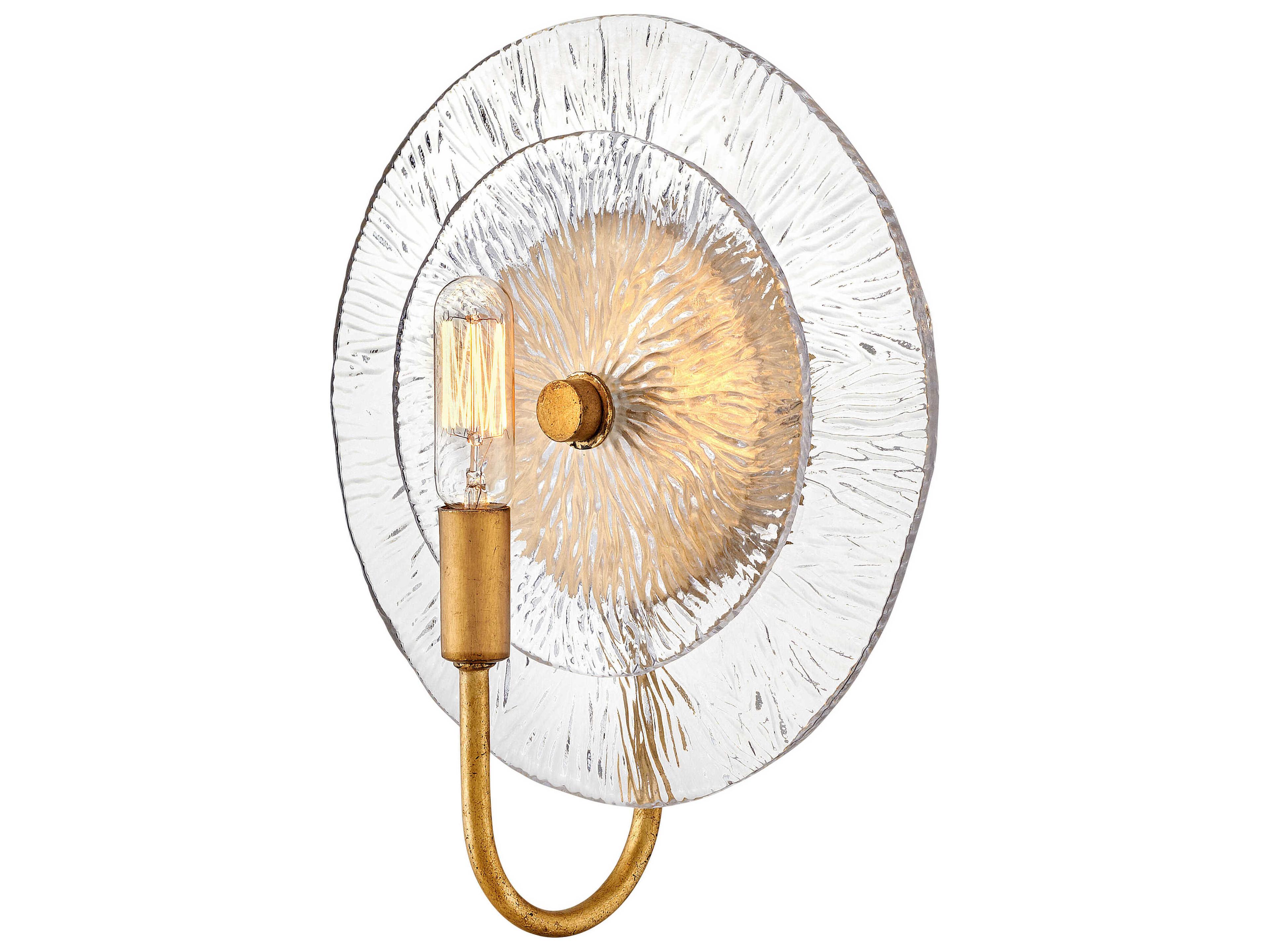 Fredrick Ramond Rene 1-Light Distressed Brass Glass LED Wall Sconce