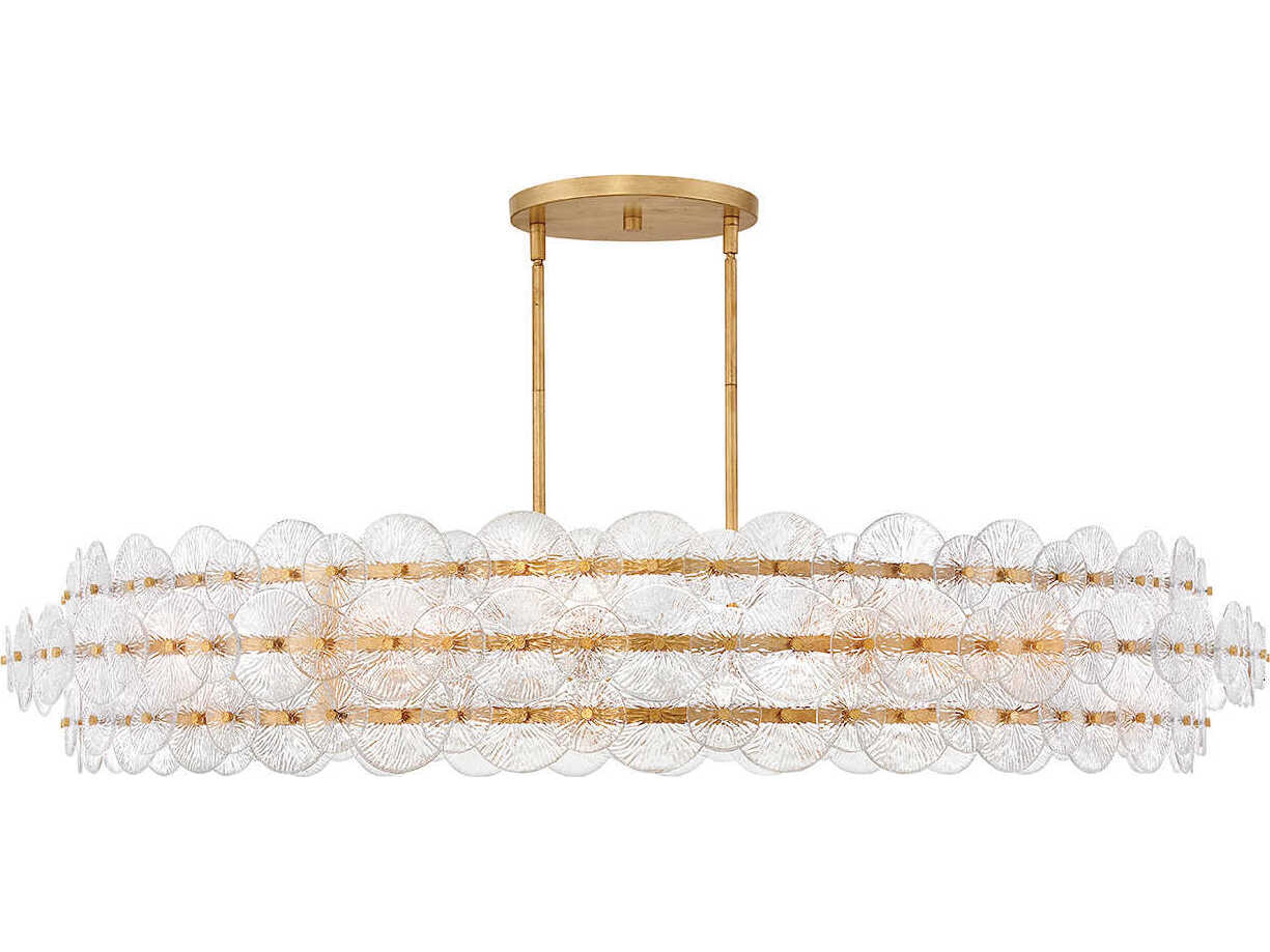 Fredrick Ramond Rene 10-Light Distressed Brass Drum Pendant