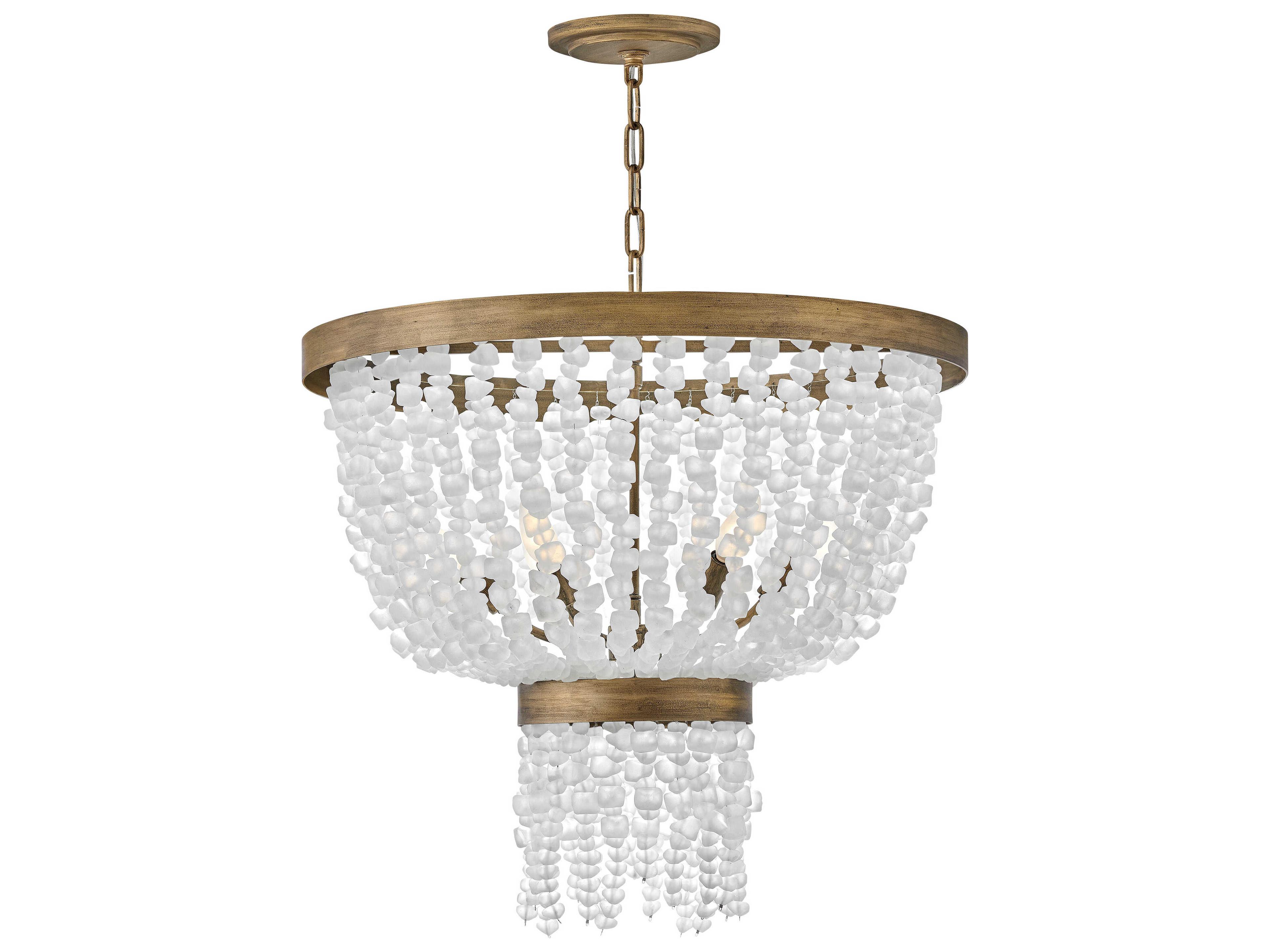 Fredrick Ramond Dune 6-Light Burnished Gold Glass Candelabra Chandelier