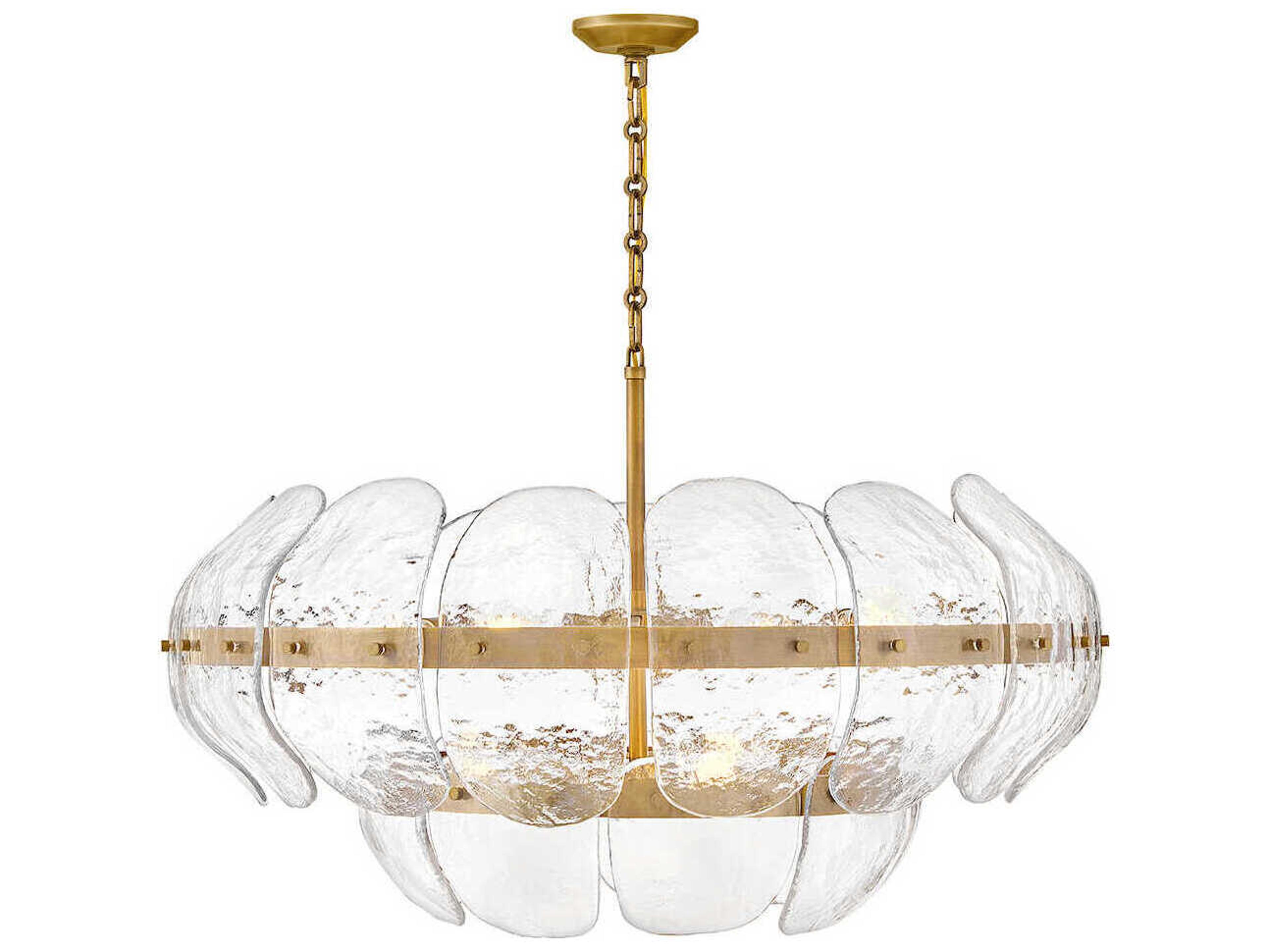 Fredrick Ramond Lillia 9-Light Heritage Brass Tiered Pendant