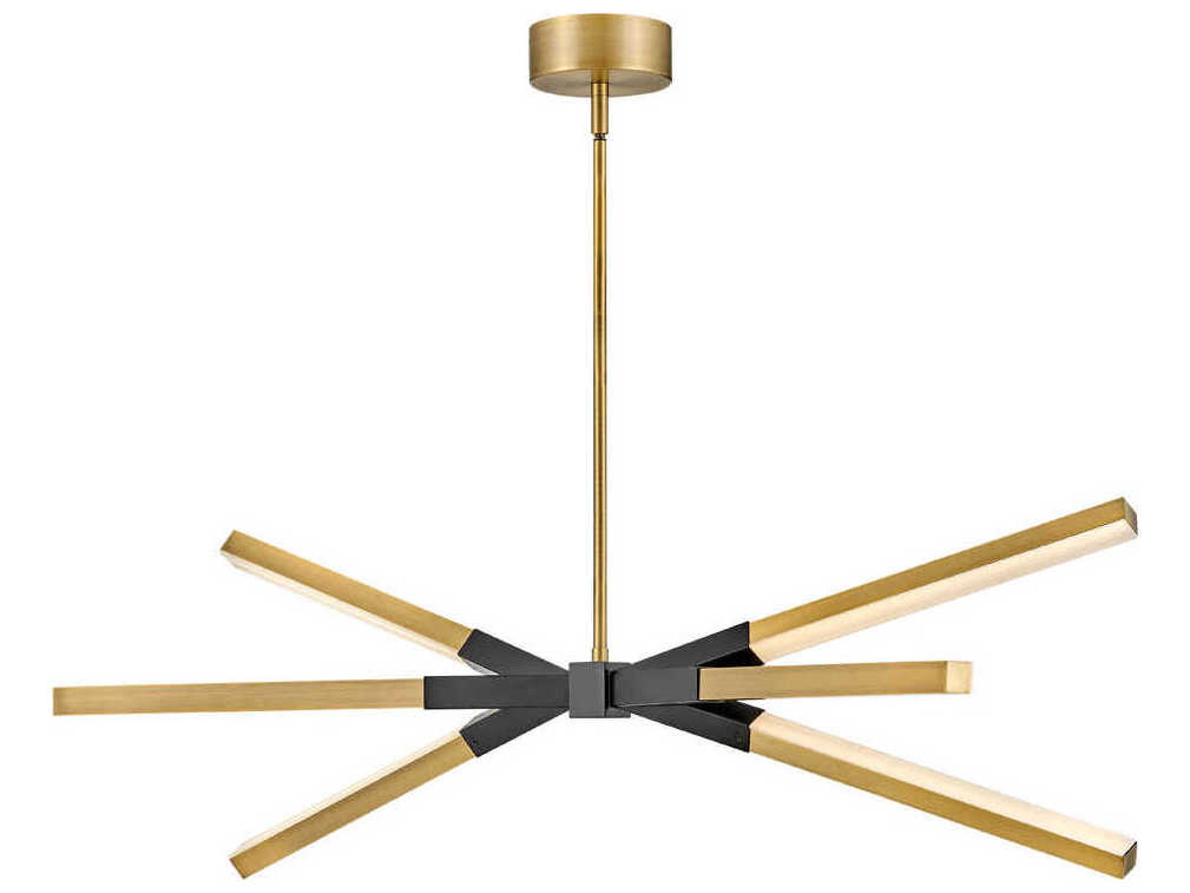 Fredrick Ramond Rae Lacquered Brass Black LED Linear Island Pendant