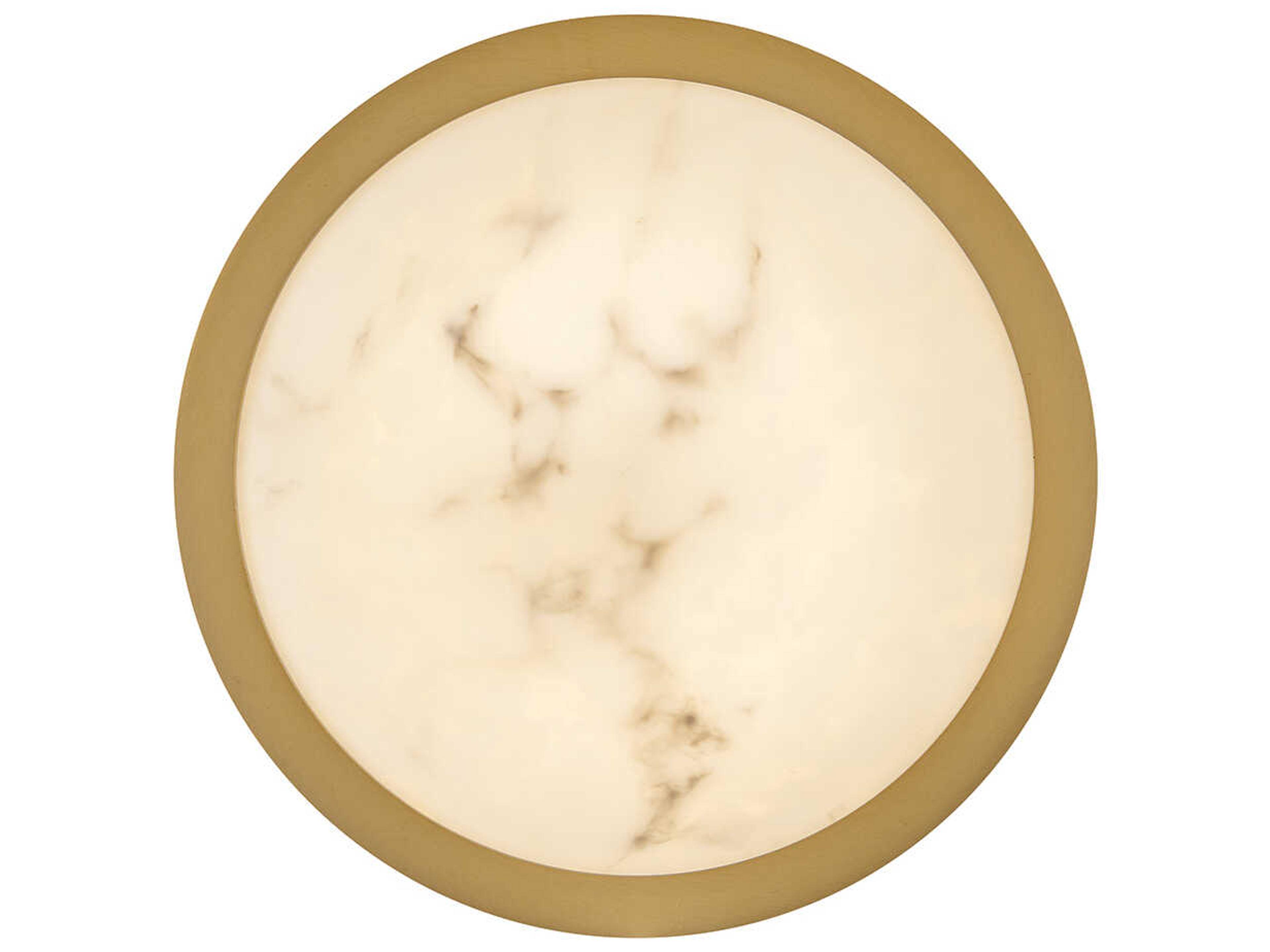 Fredrick Ramond Cava Lacquered Brass Round Flush Mount