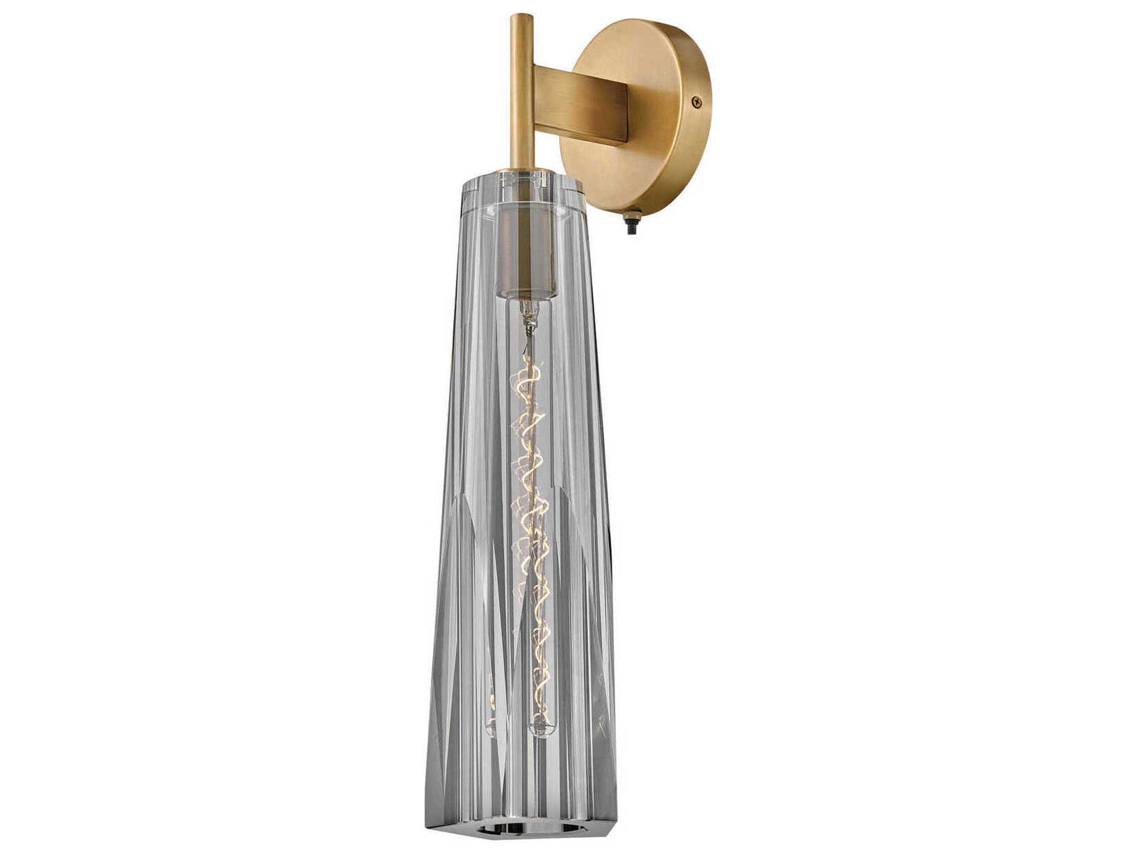 Fredrick Ramond Cosette 1-Light Heritage Brass Crystal Glass Wall Sconce