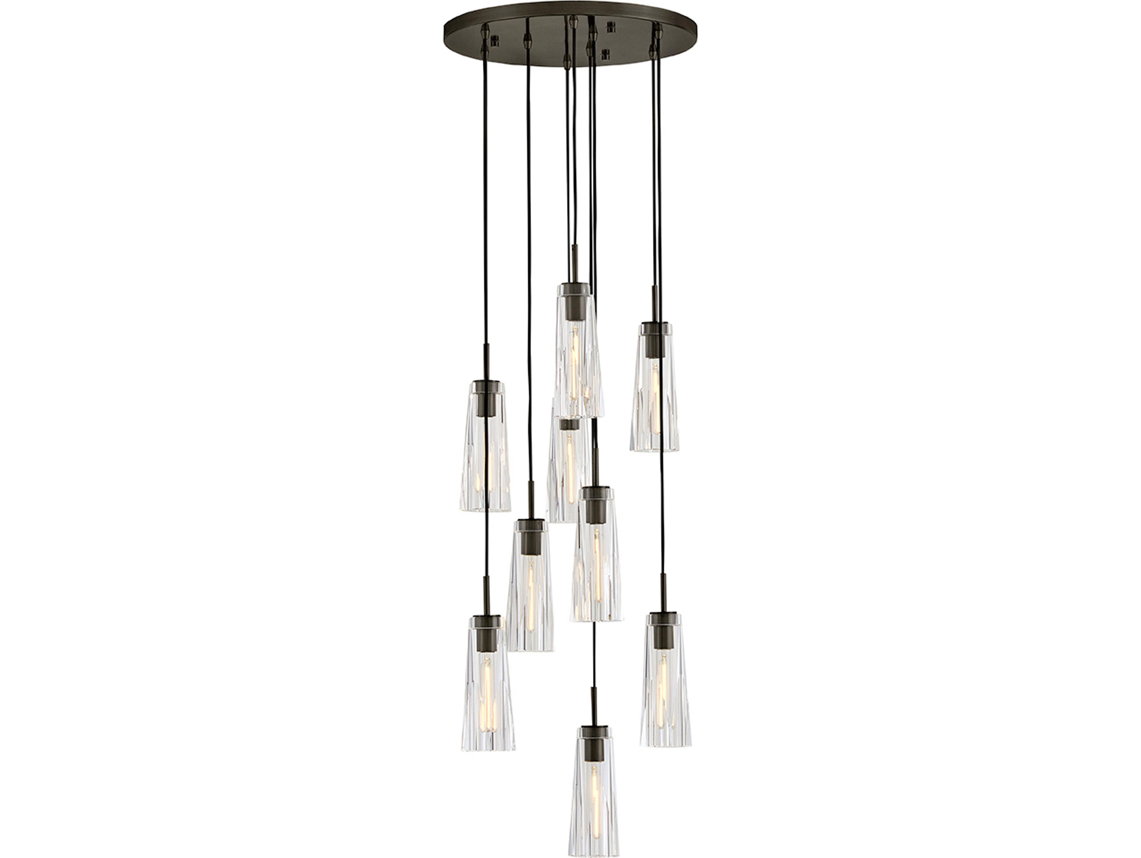 Fredrick Ramond Cosette 9-Light Black Oxide Cylinder Pendant