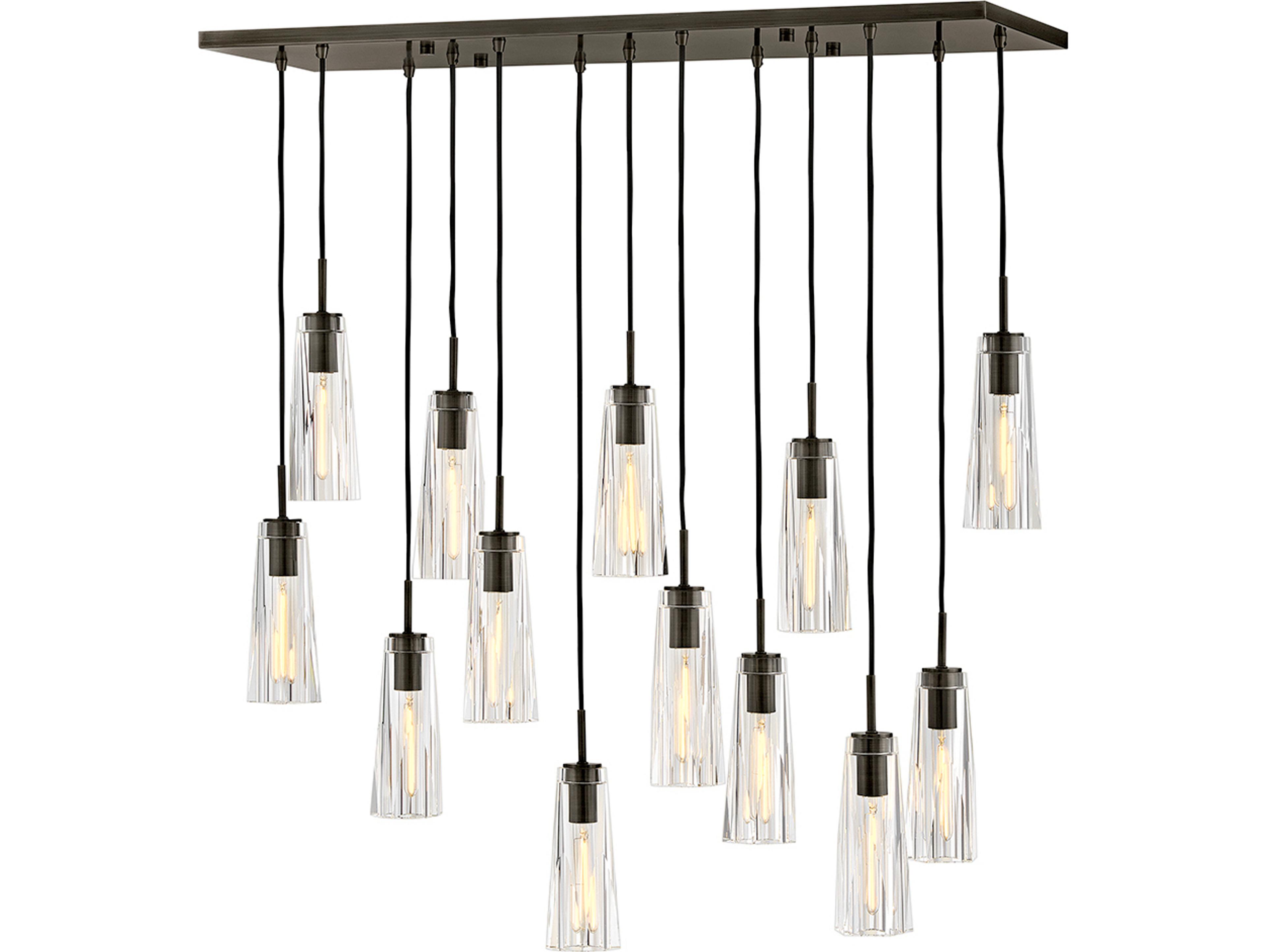 Fredrick Ramond Cosette 13-Light Black Oxide Cylinder Island Pendant