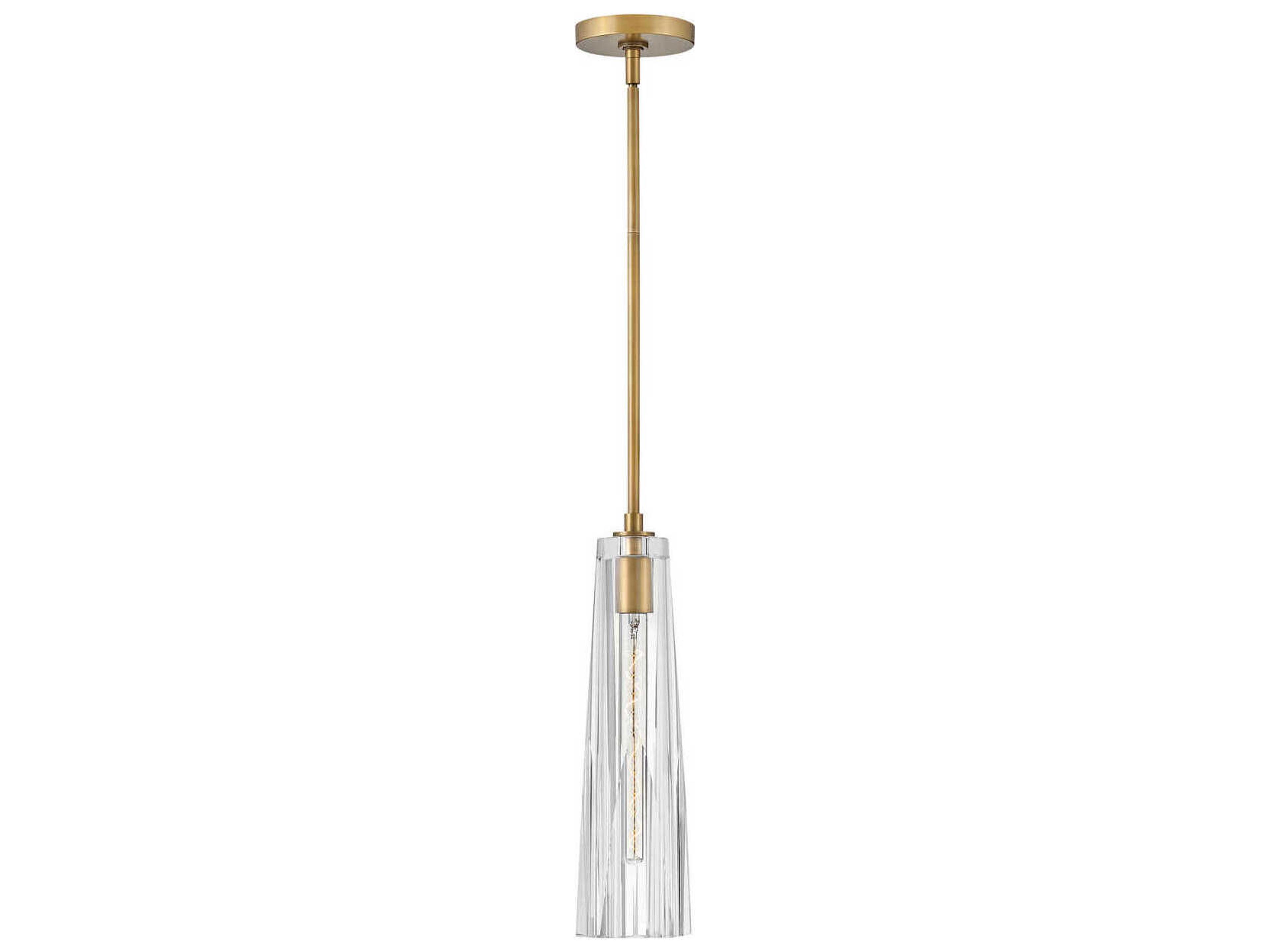 Fredrick Ramond Cosette 1-Light Heritage Brass Crystal Glass Dome Linear Mini Pendant
