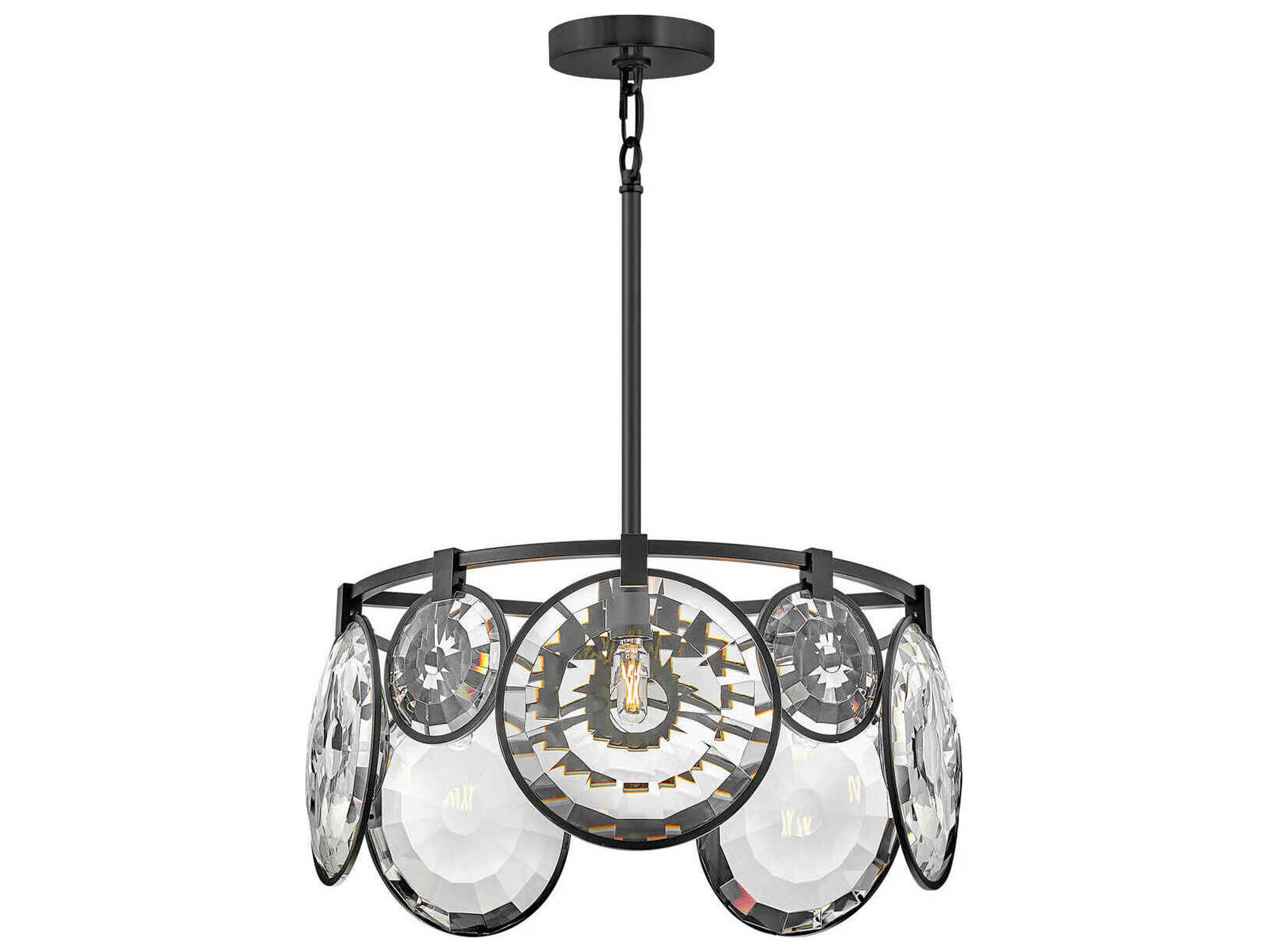 Fredrick Ramond Nala 5-Light Black Glass Geometric Linear Pendant