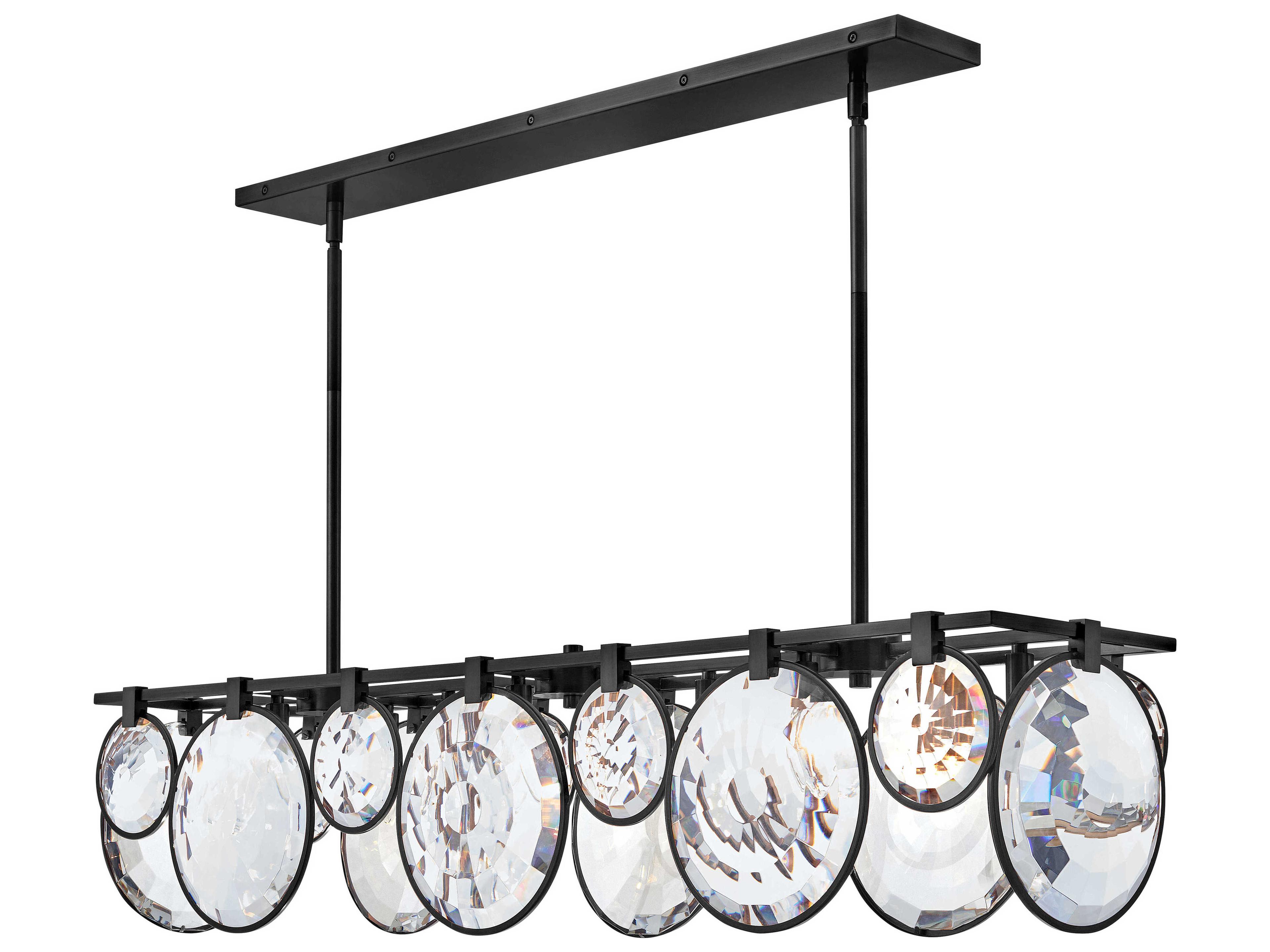 Fredrick Ramond Nala 8-Light Black Crystal LED Geometric Island Pendant