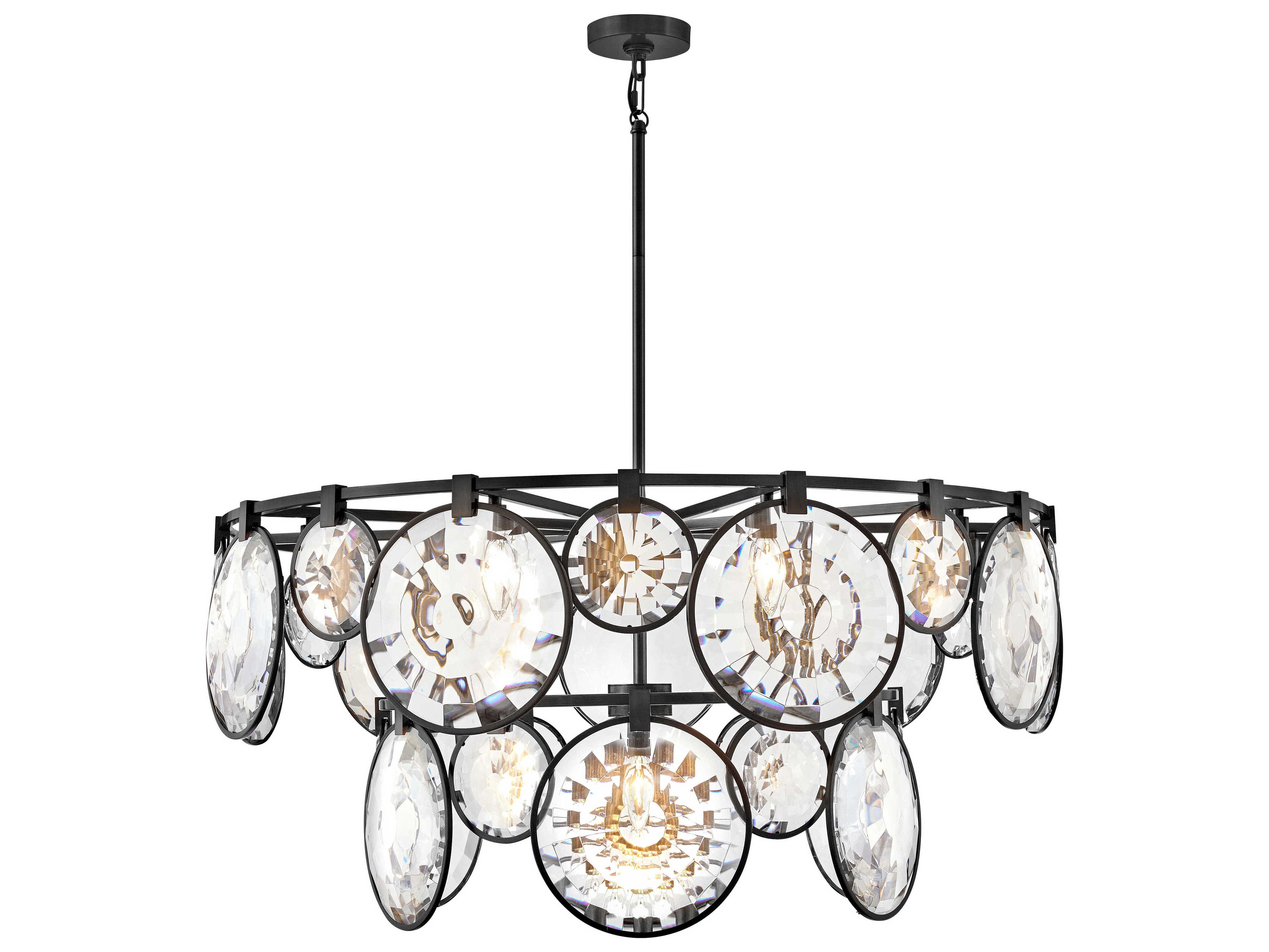 Fredrick Ramond Nala 15-Light Black Crystal LED Pendant