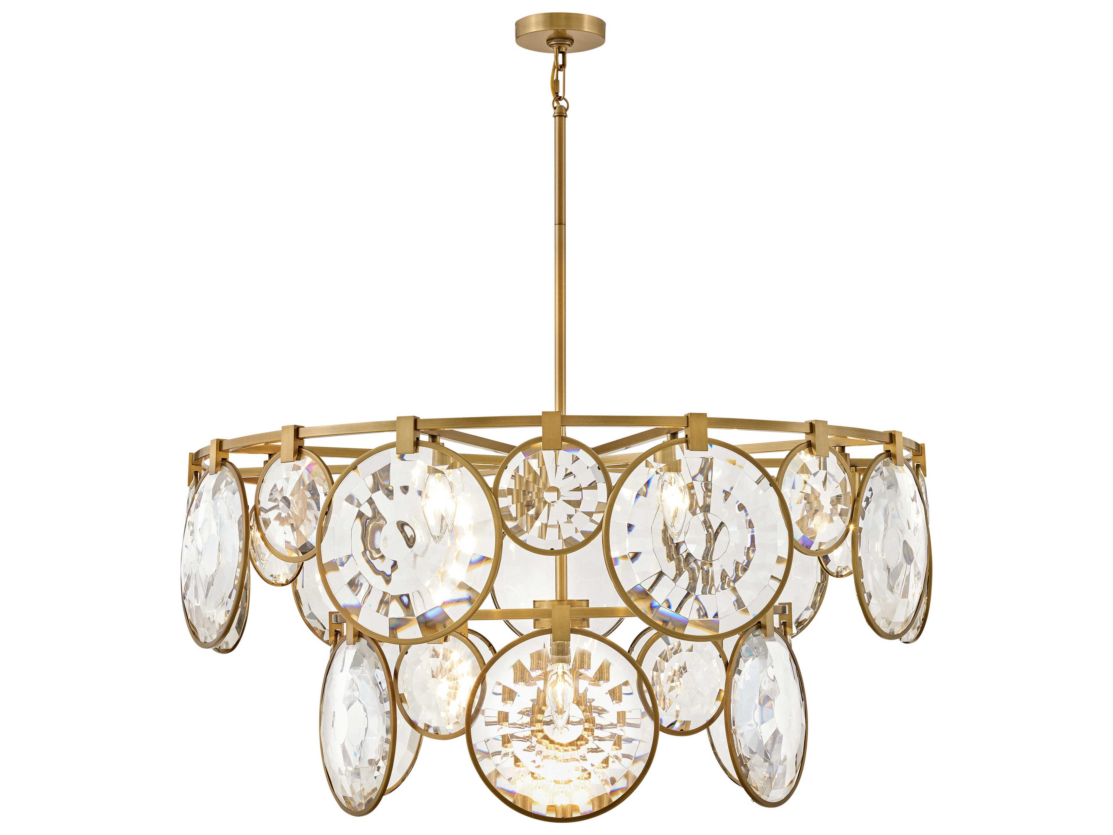 Fredrick Ramond Nala 15-Light Heritage Brass Crystal LED Pendant