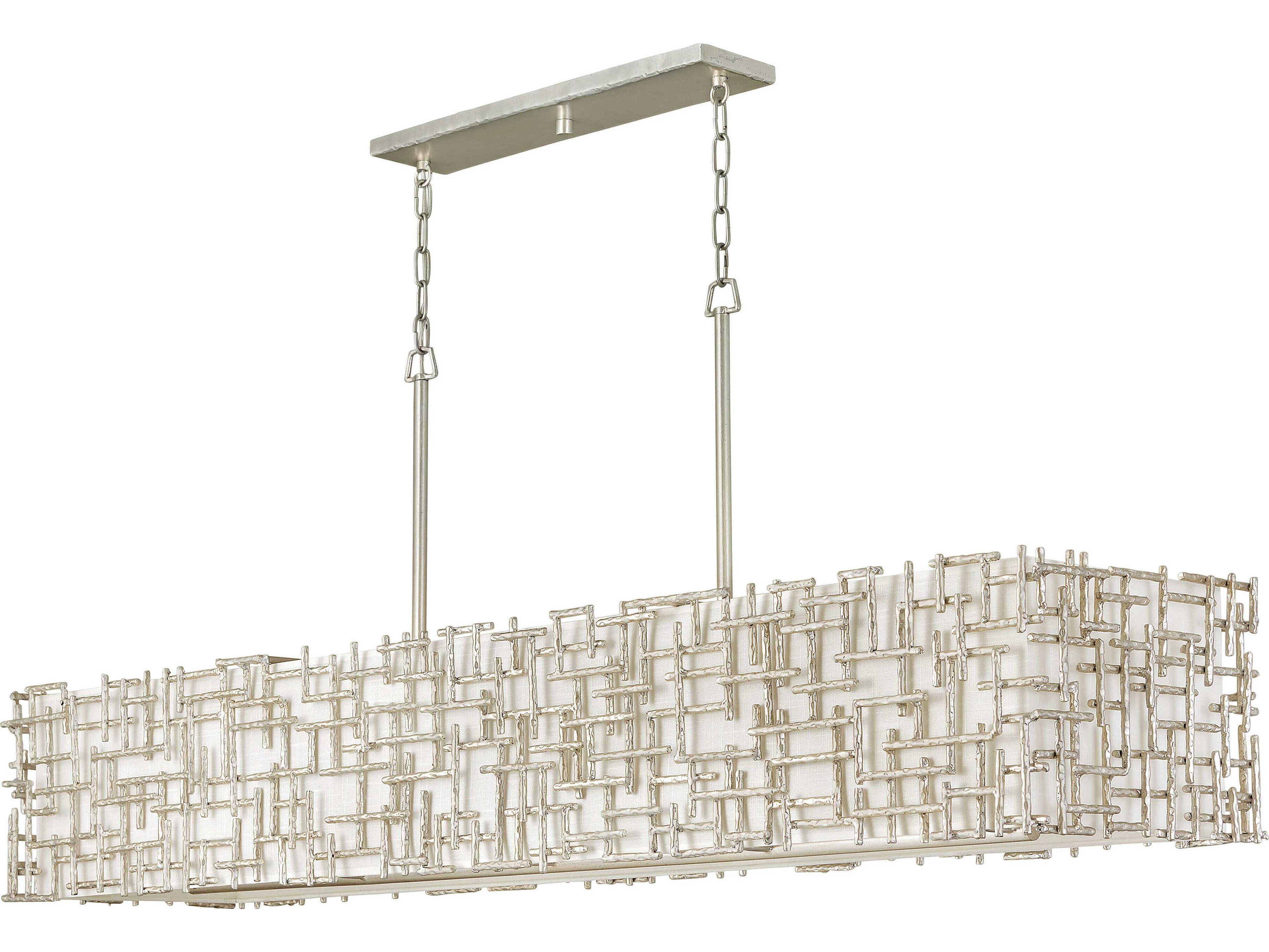Fredrick Ramond Farrah 10-Light Silver Leaf Island Pendant