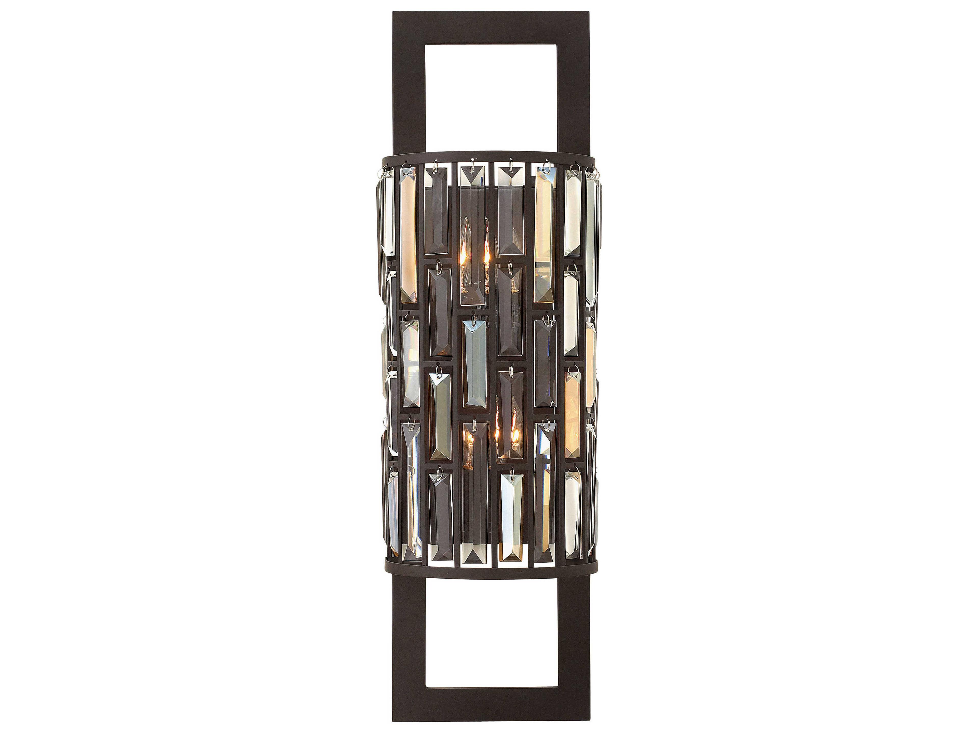 Fredrick Ramond Gemma 2-Light Vintage Bronze Crystal Wall Sconce