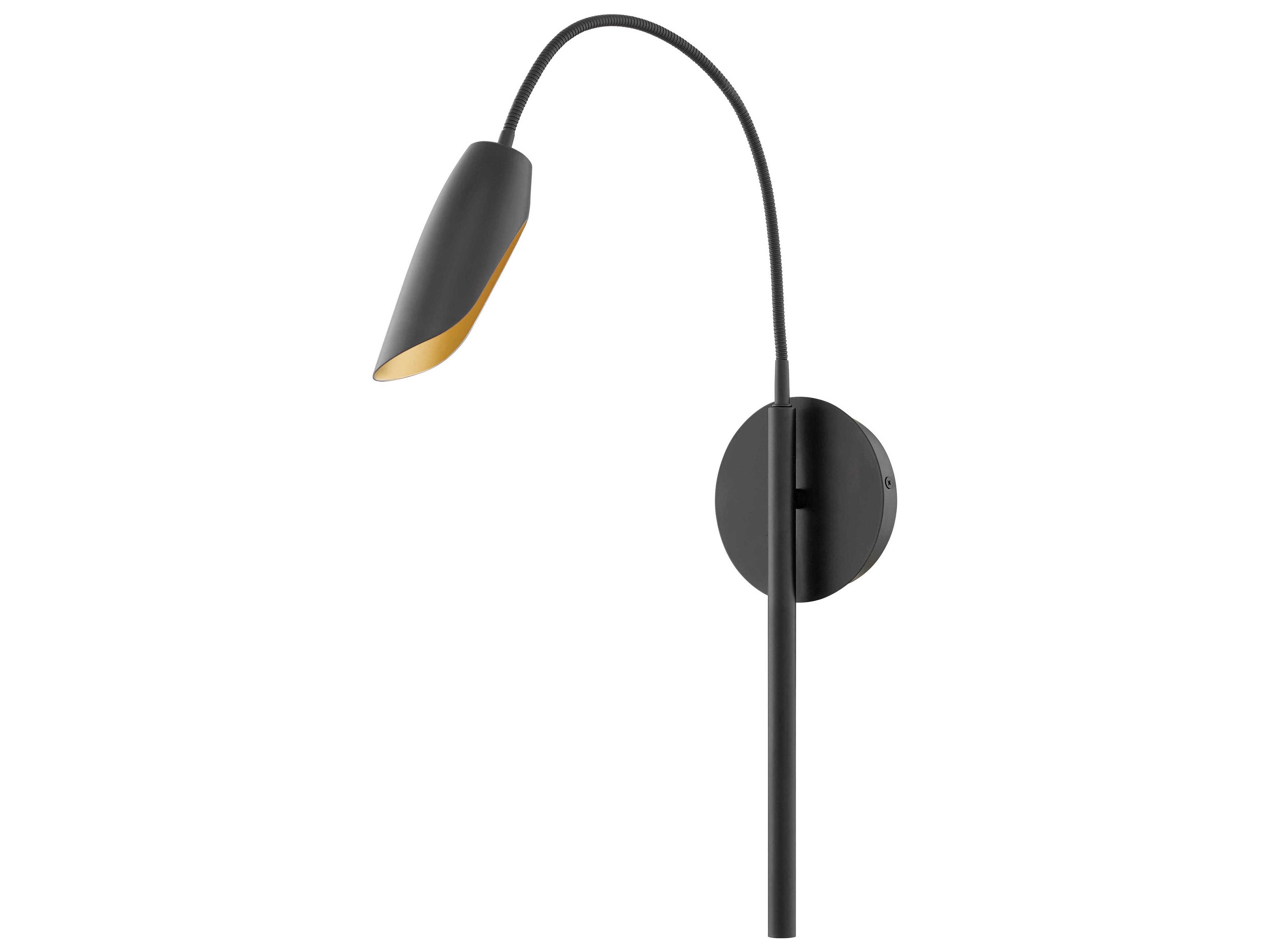 Fredrick Ramond Bowery 1-Light Black Banker Brass LED Wall Sconce