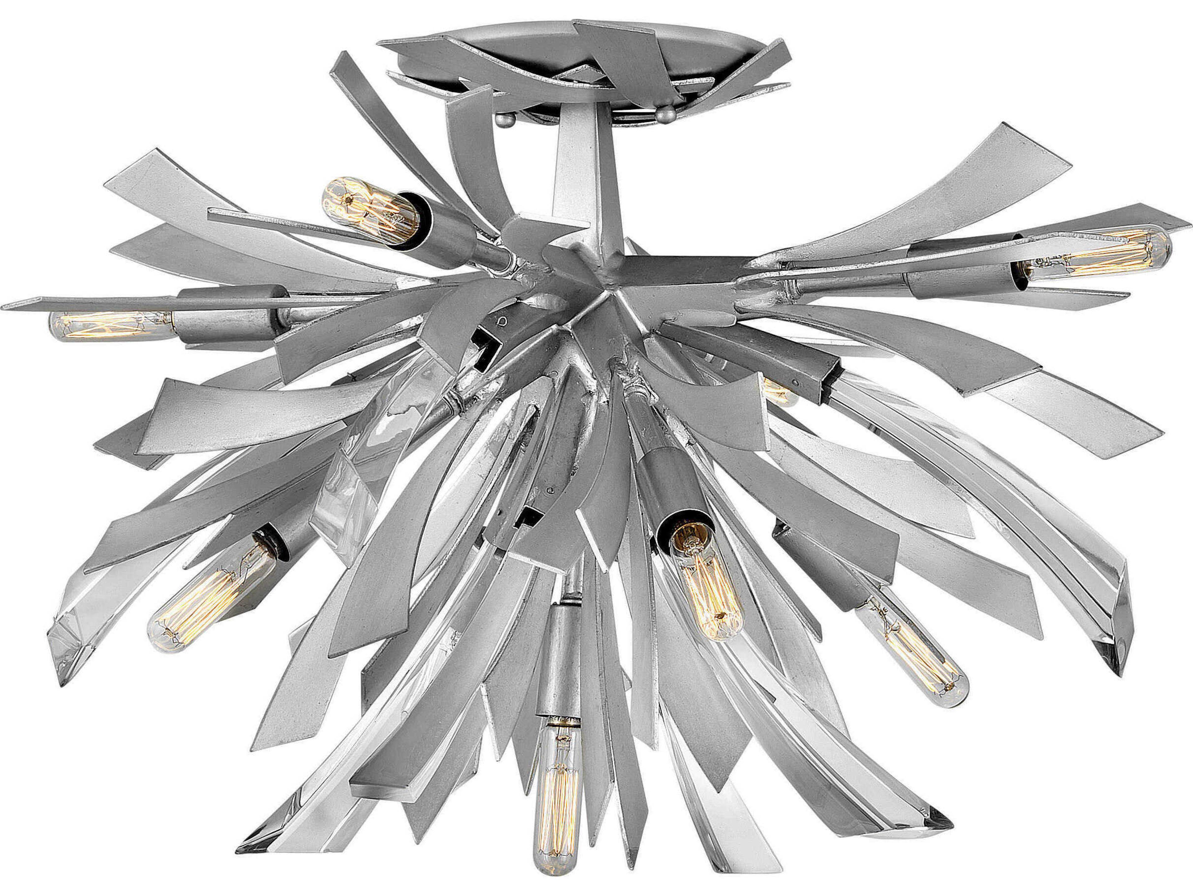 Fredrick Ramond Vida 9-Light Glacial Silver Crystal Semi Flush Mount