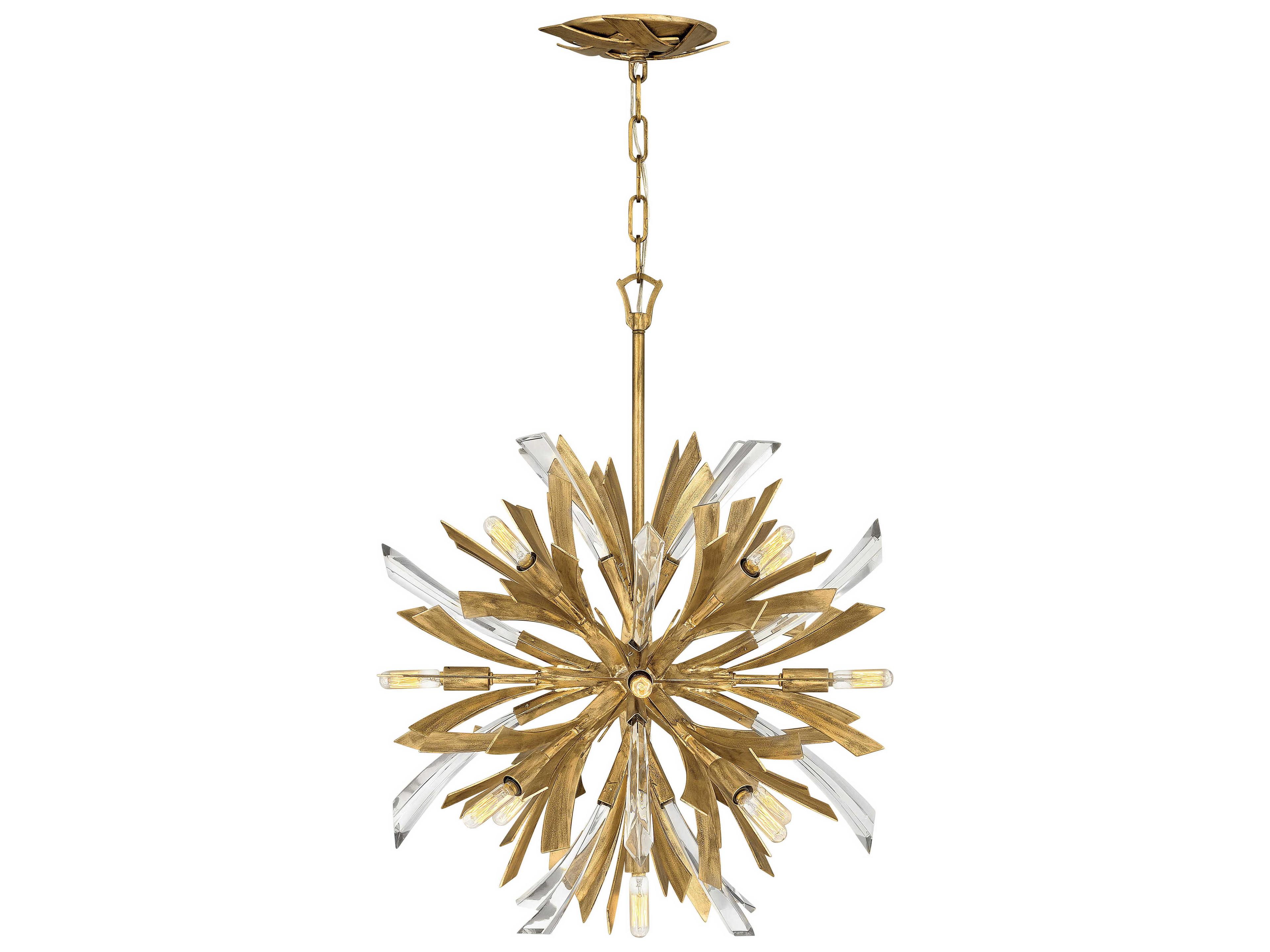 Fredrick Ramond Vida 13-Light Burnished Gold Crystal Pendant
