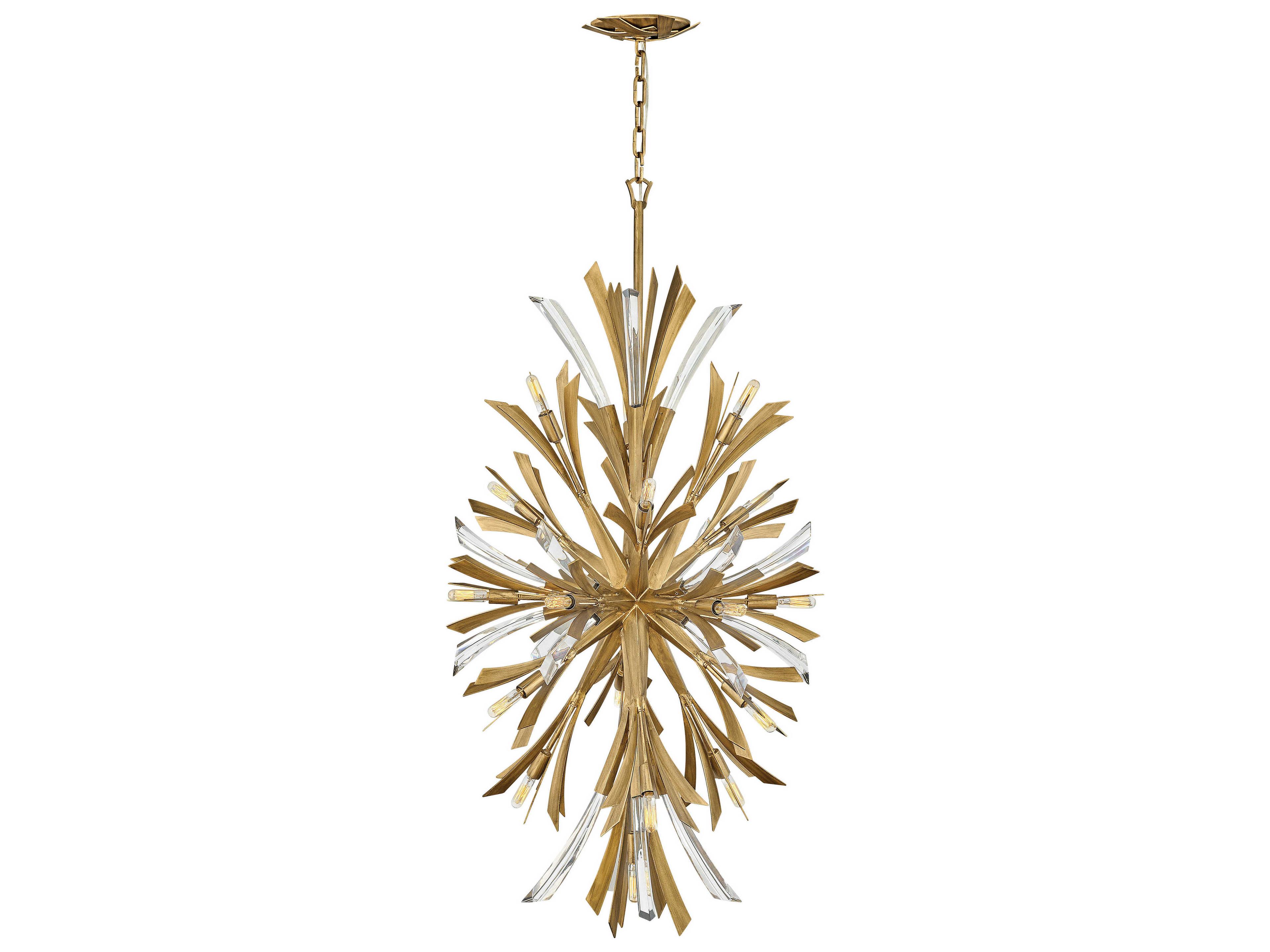 Fredrick Ramond Vida 19-Light9-Light Burnished Gold Crystal Pendant