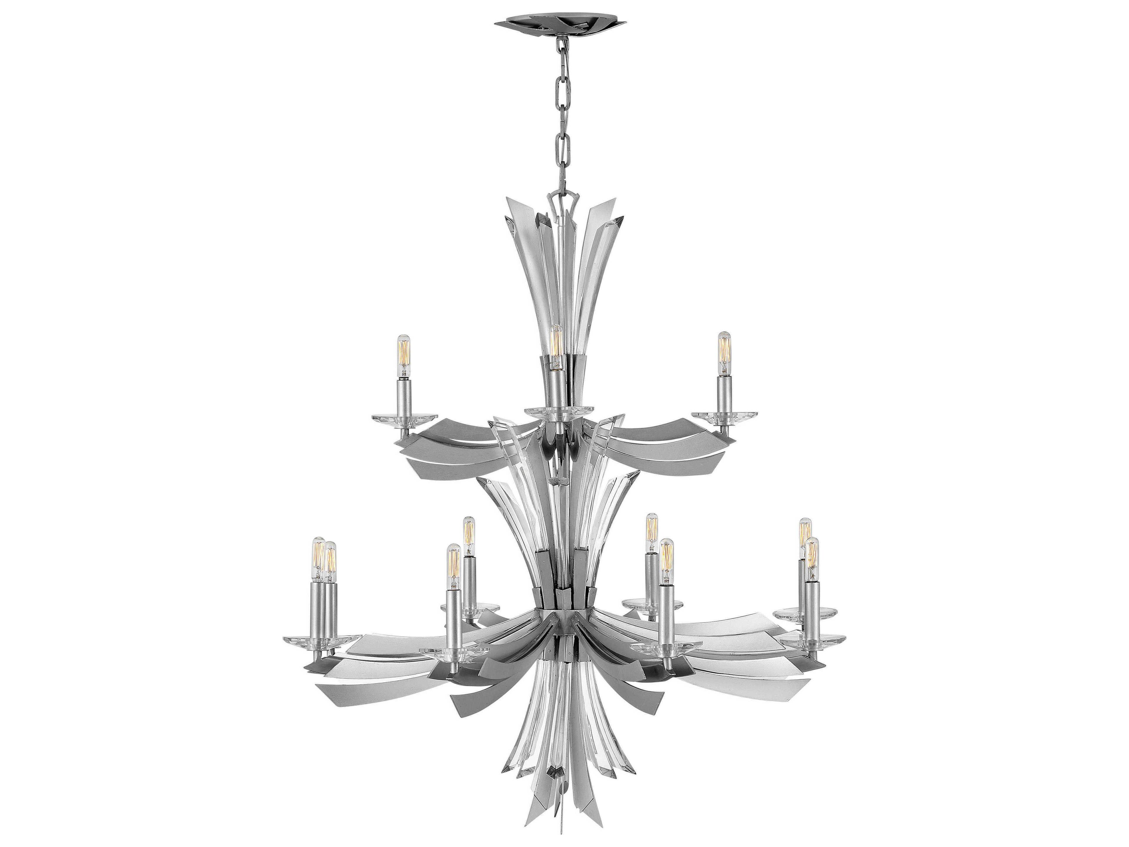 Fredrick Ramond Vida 12-Light Glacial Silver Crystal Candelabra Chandelier