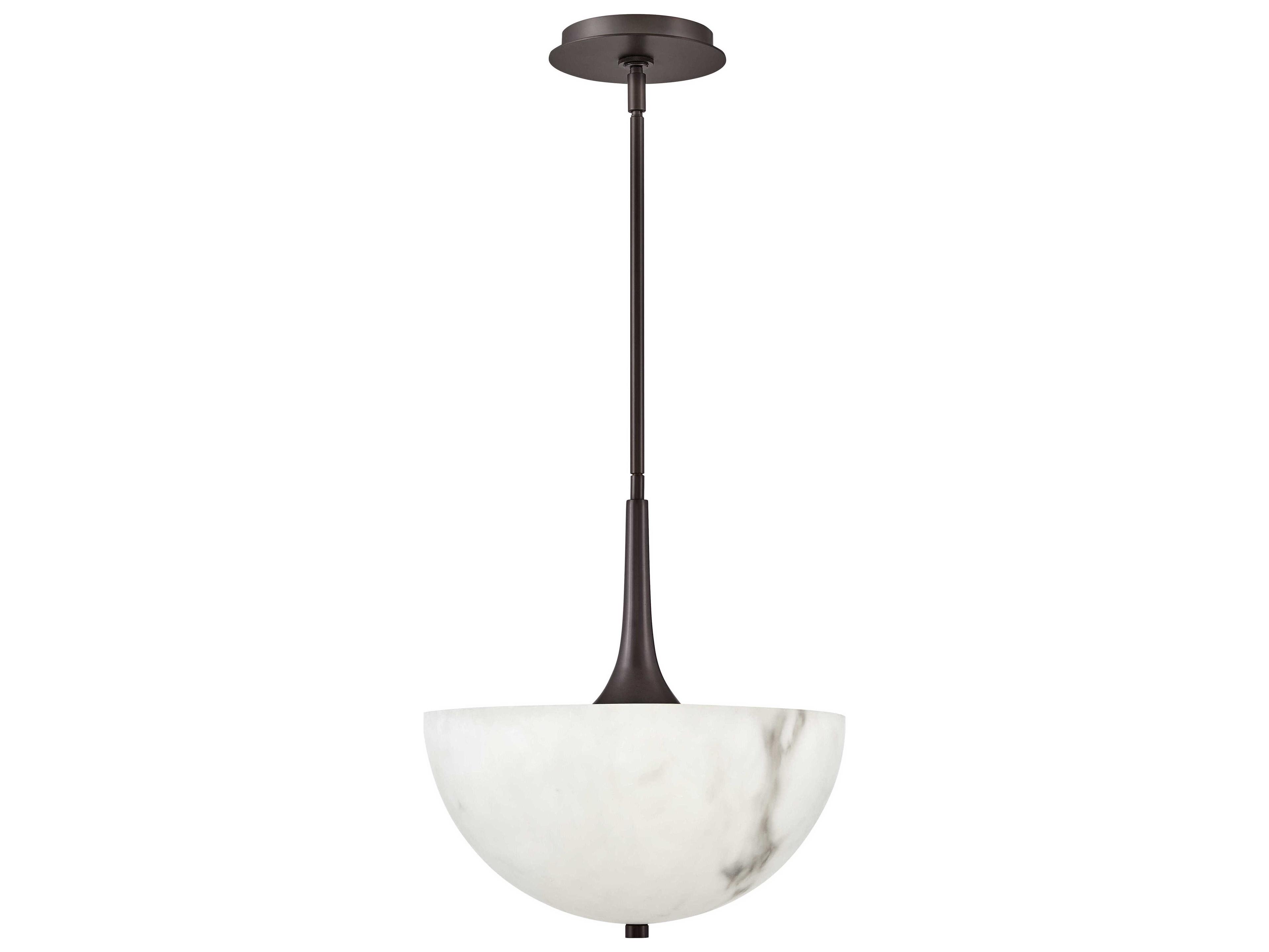 Inez 3-Light Black Oxide Glass LED Bowl Pendant