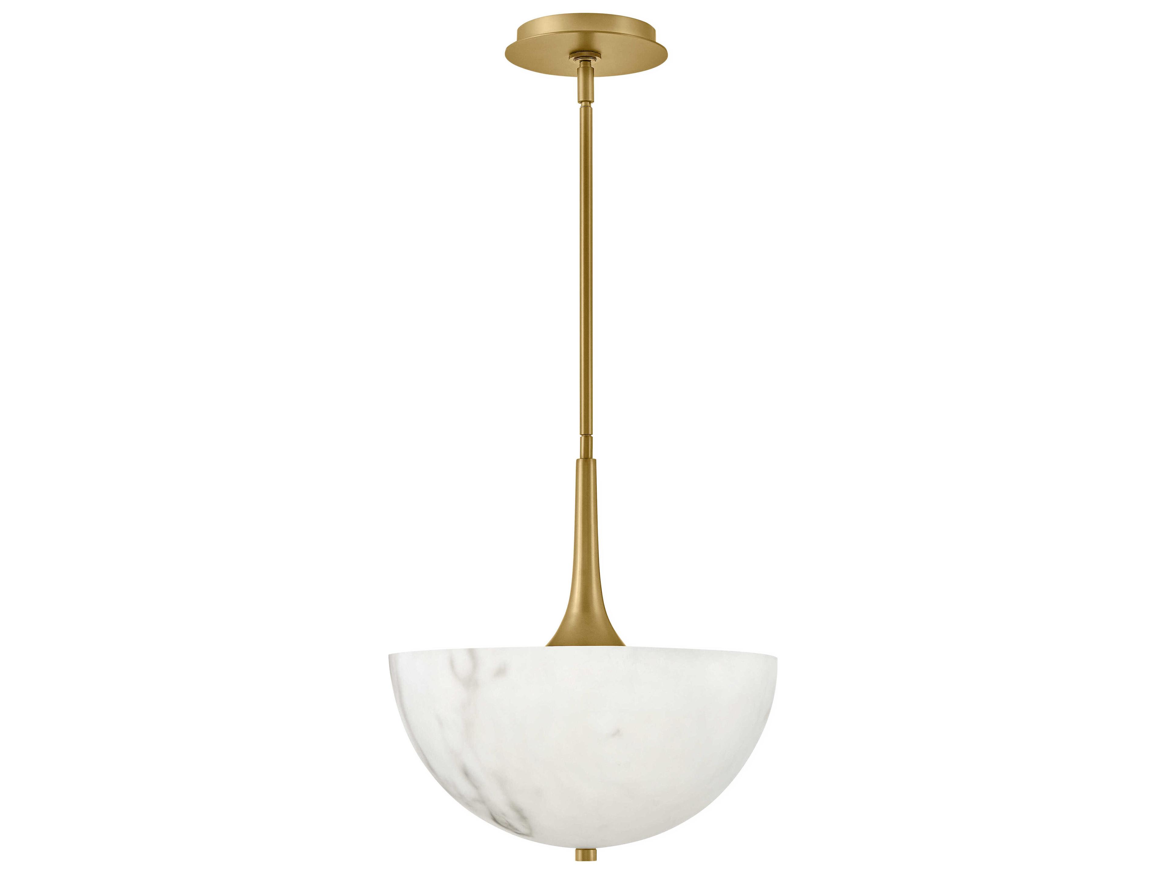 Inez 3-Light Lacquered Brass Glass LED Bowl Pendant