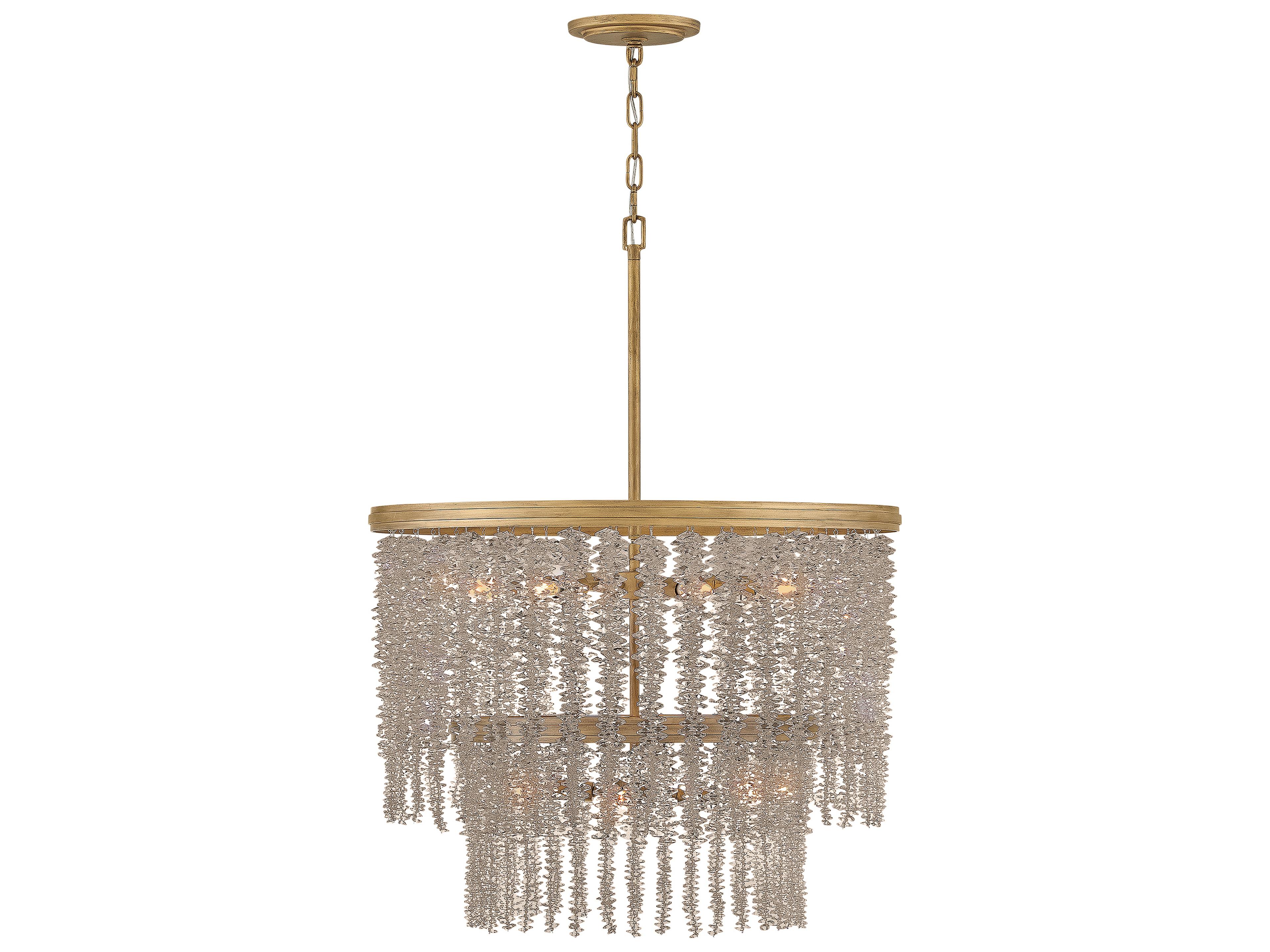 Fredrick Ramond Rubina 10-Light Burnished Gold Candelabra Tiered Chandelier