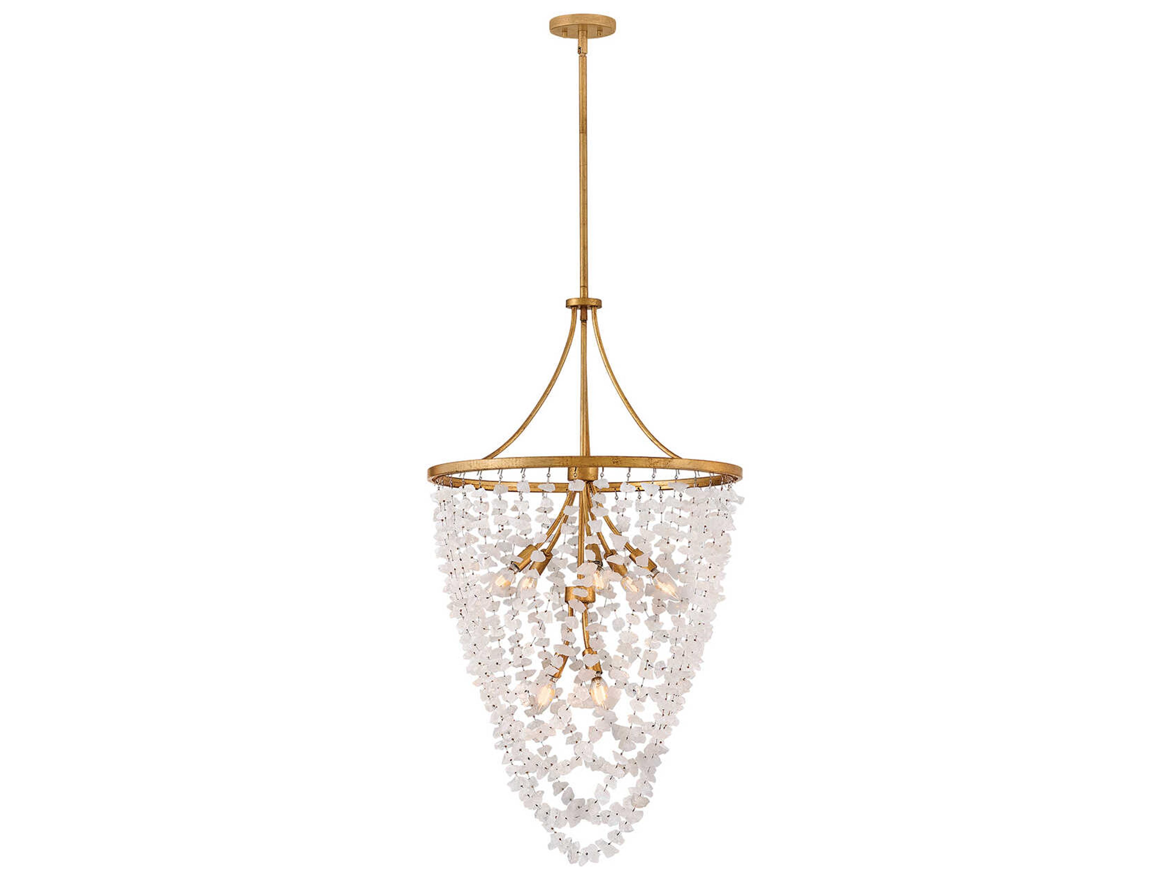 Fredrick Ramond Myra 8-Light Distressed Brass Tiered Chandelier
