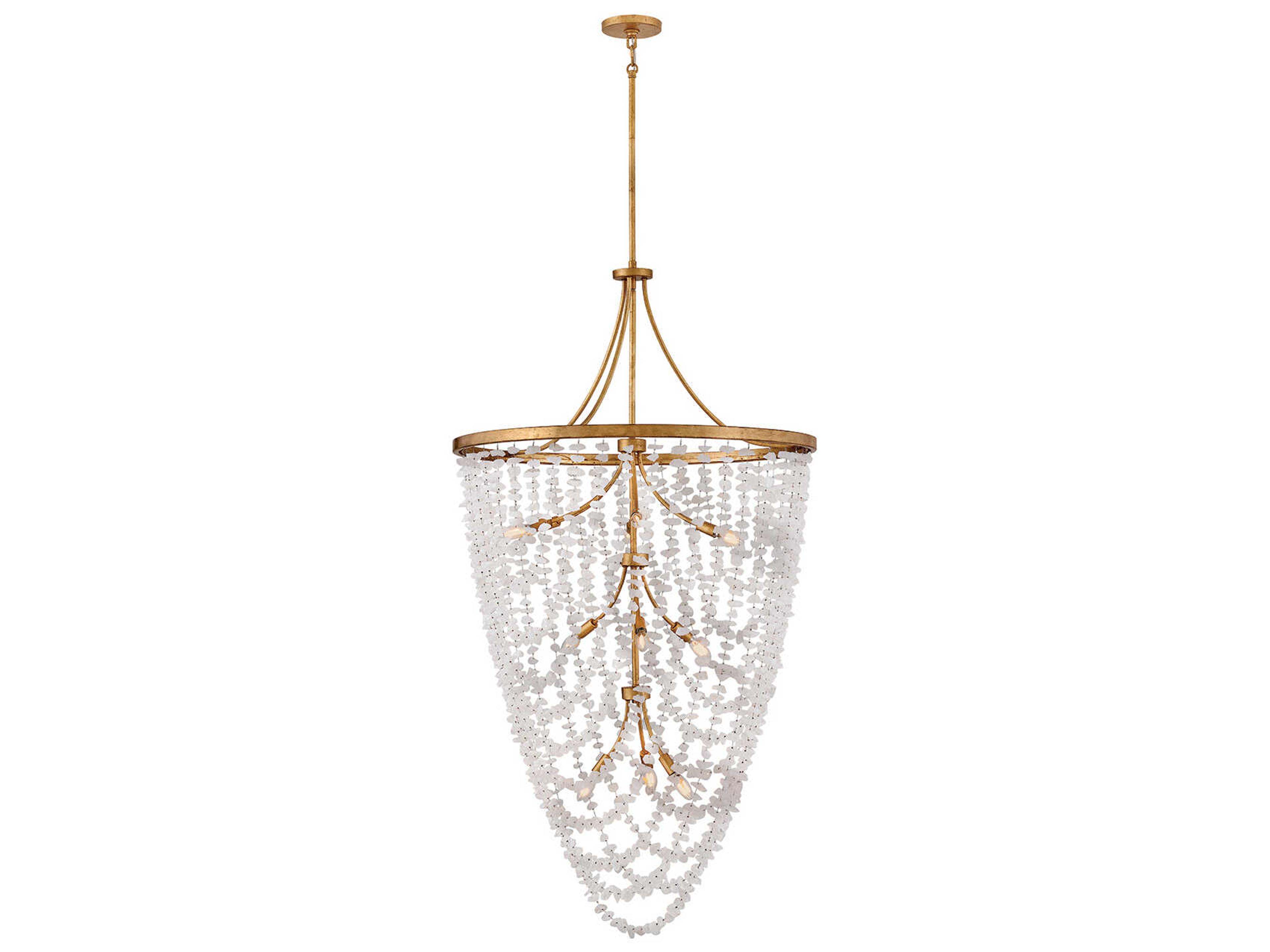 Fredrick Ramond Myra 12-Light Distressed Brass Tiered Chandelier