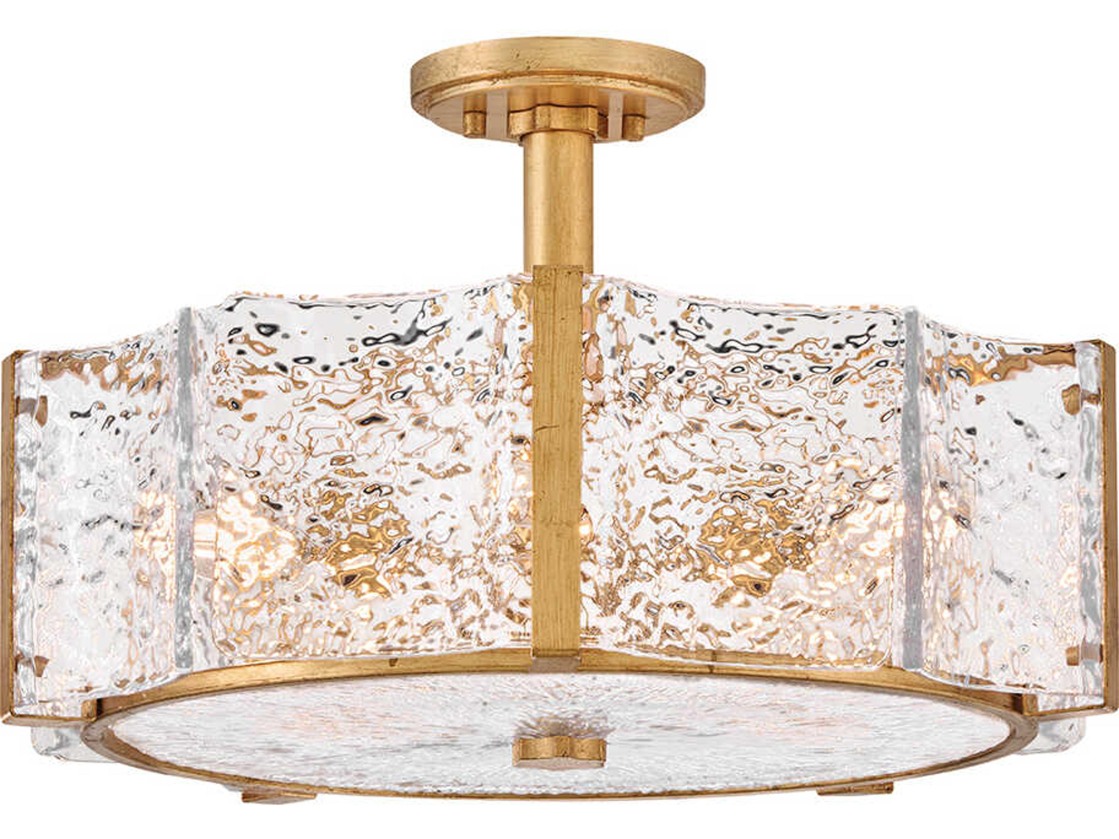 Fredrick Ramond Florian 5-Light Distressed Brass Semi Flush Mount