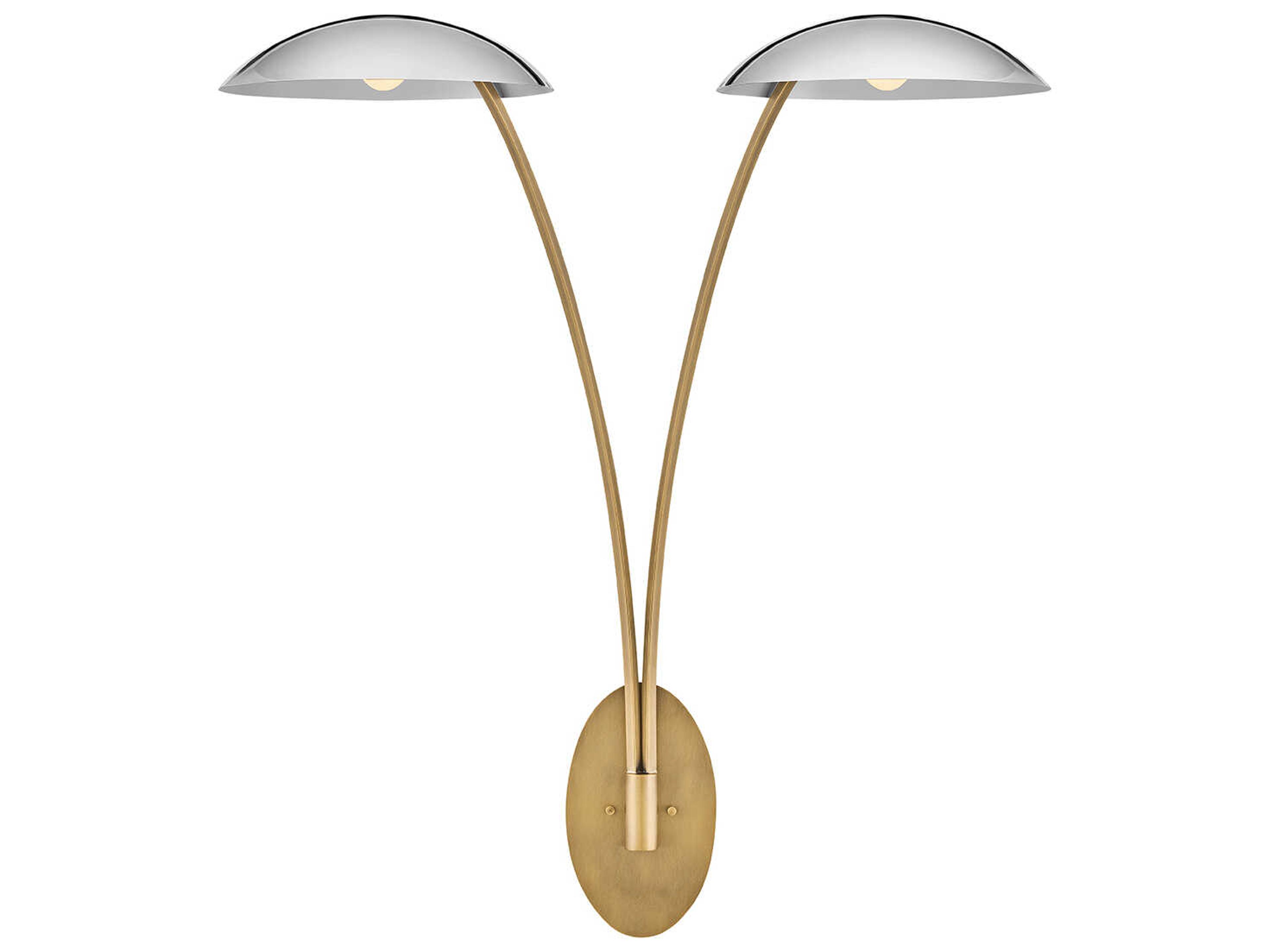 Fredrick Ramond Glenn 2-Light Heritage Brass Chrome Wall Sconce