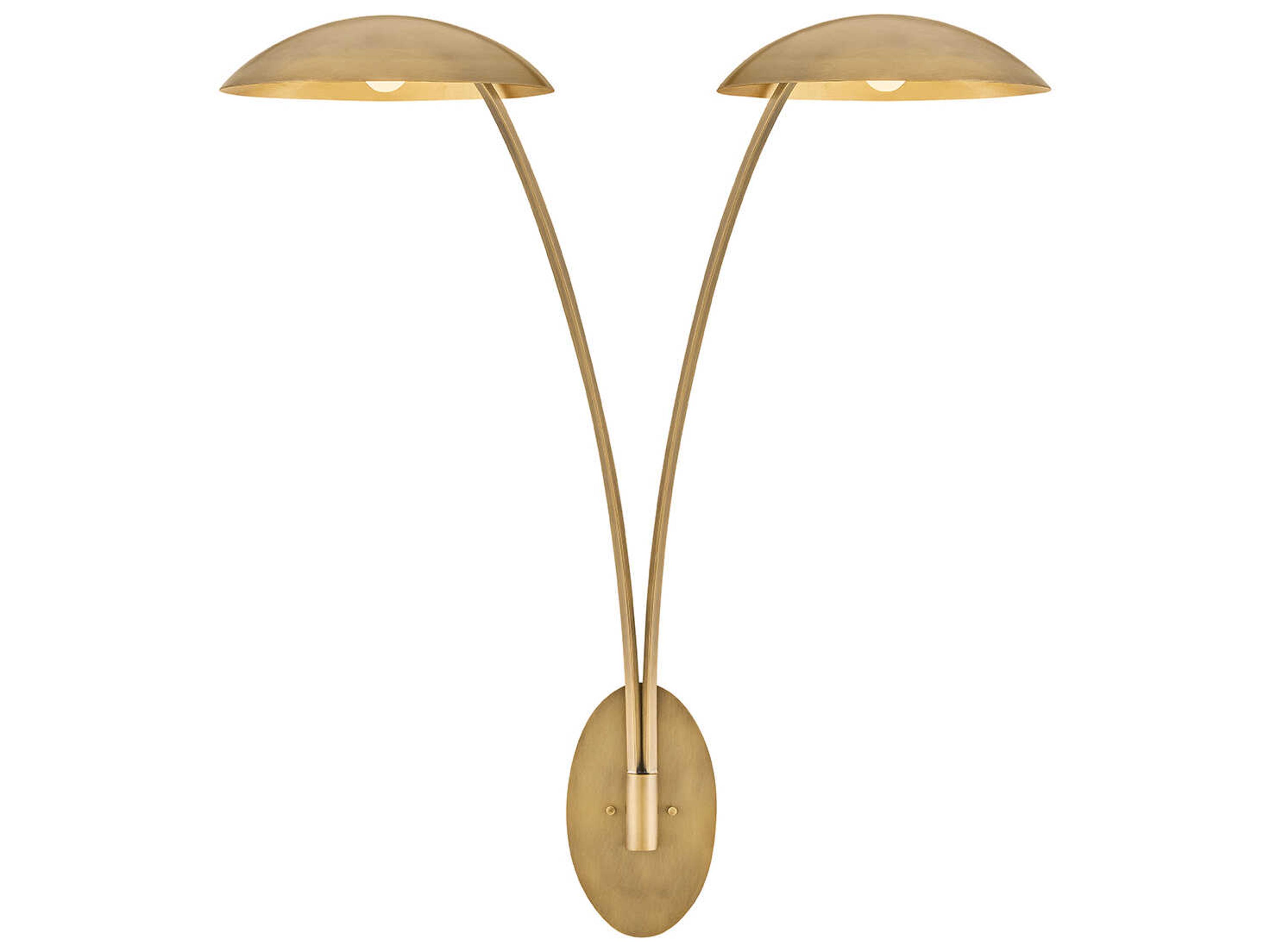 Fredrick Ramond Glenn 2-Light Heritage Brass Gold Leaf Wall Sconce