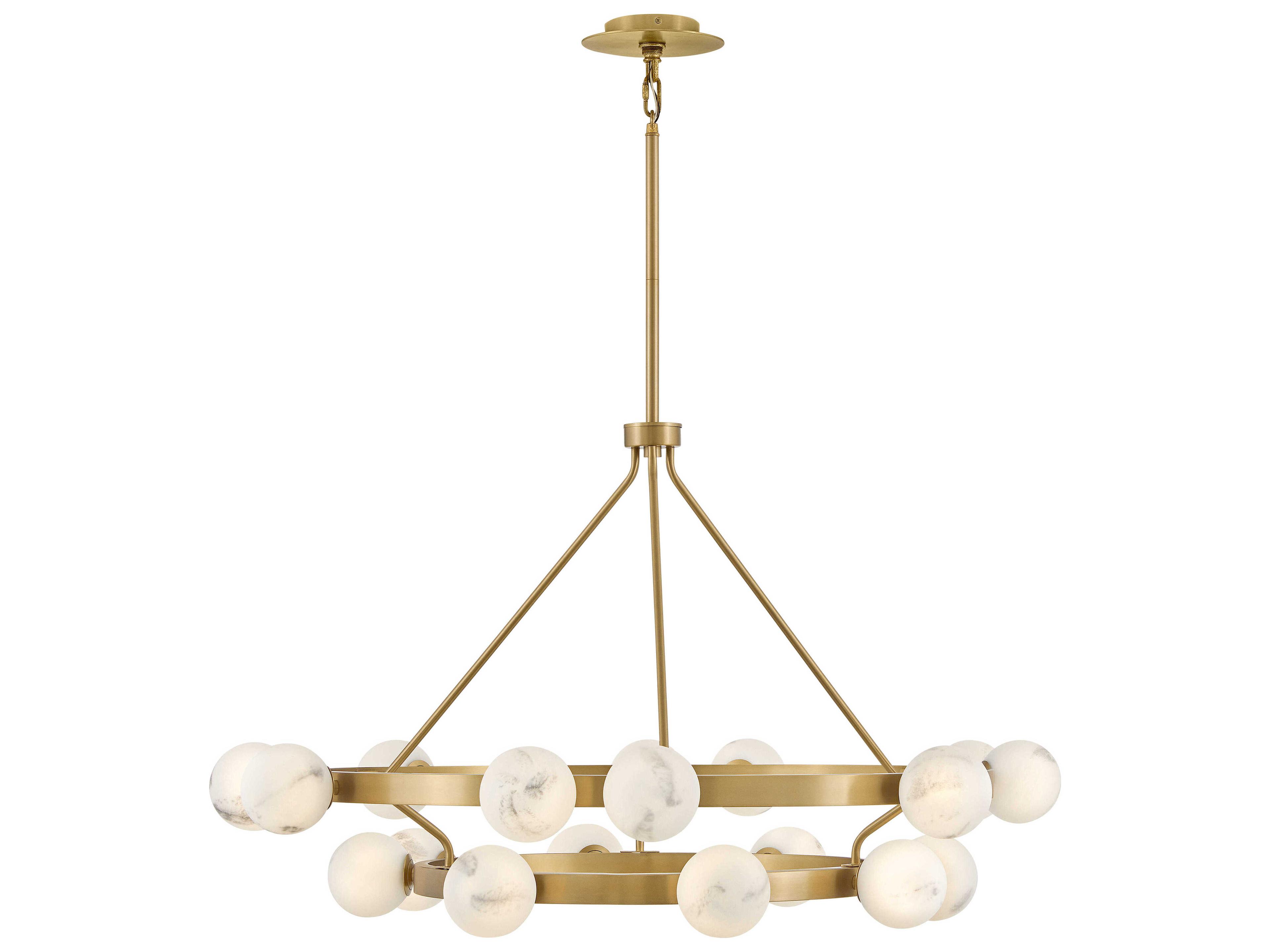 Fredrick Ramond Selene 18-Light Lacquered Brass Globe Chandelier