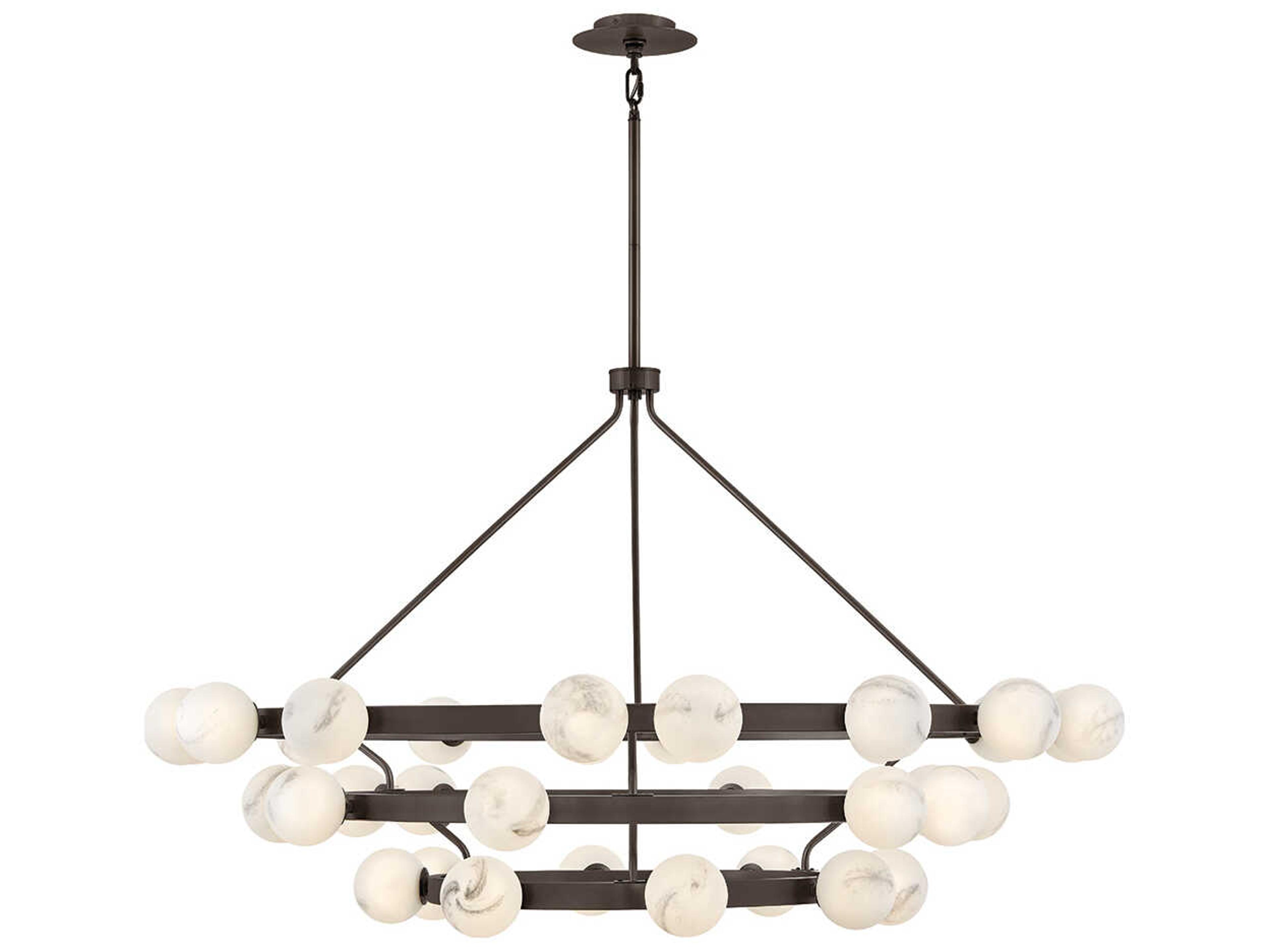 Fredrick Ramond Selene 36-Light Black Oxide Globe Tiered Chandelier