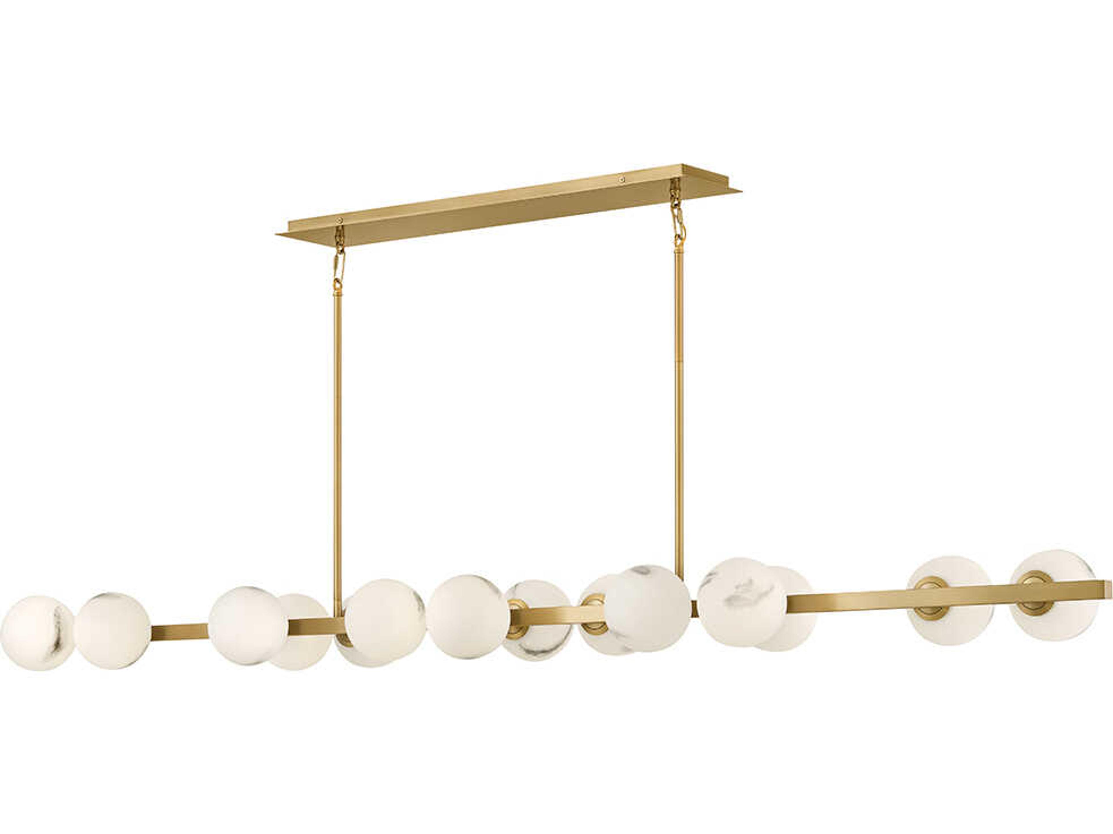 Selene 14-Light Lacquered Brass Linear Island Pendant