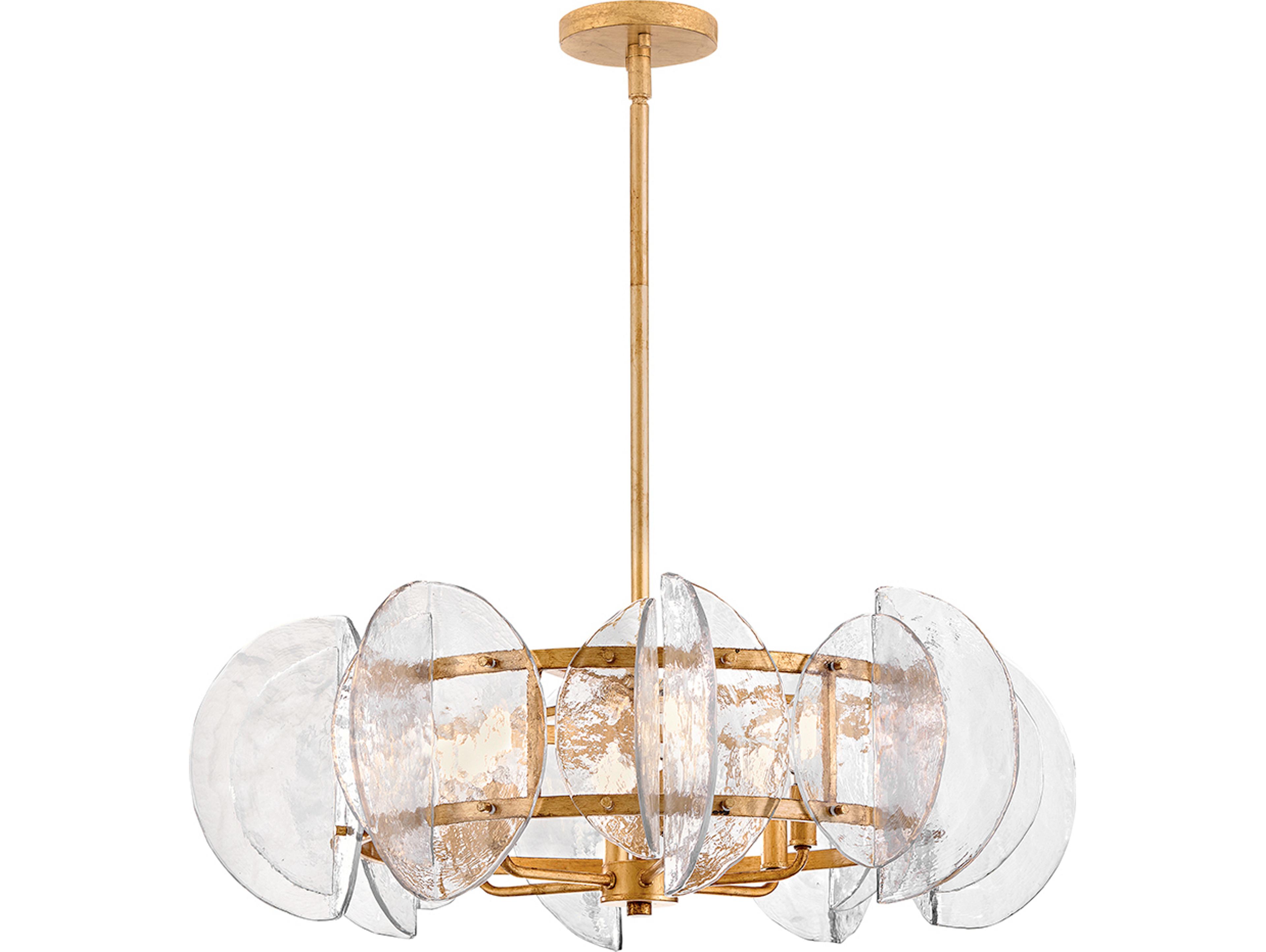Fredrick Ramond Seraphina 6-Light Distressed Brass Round Chandelier