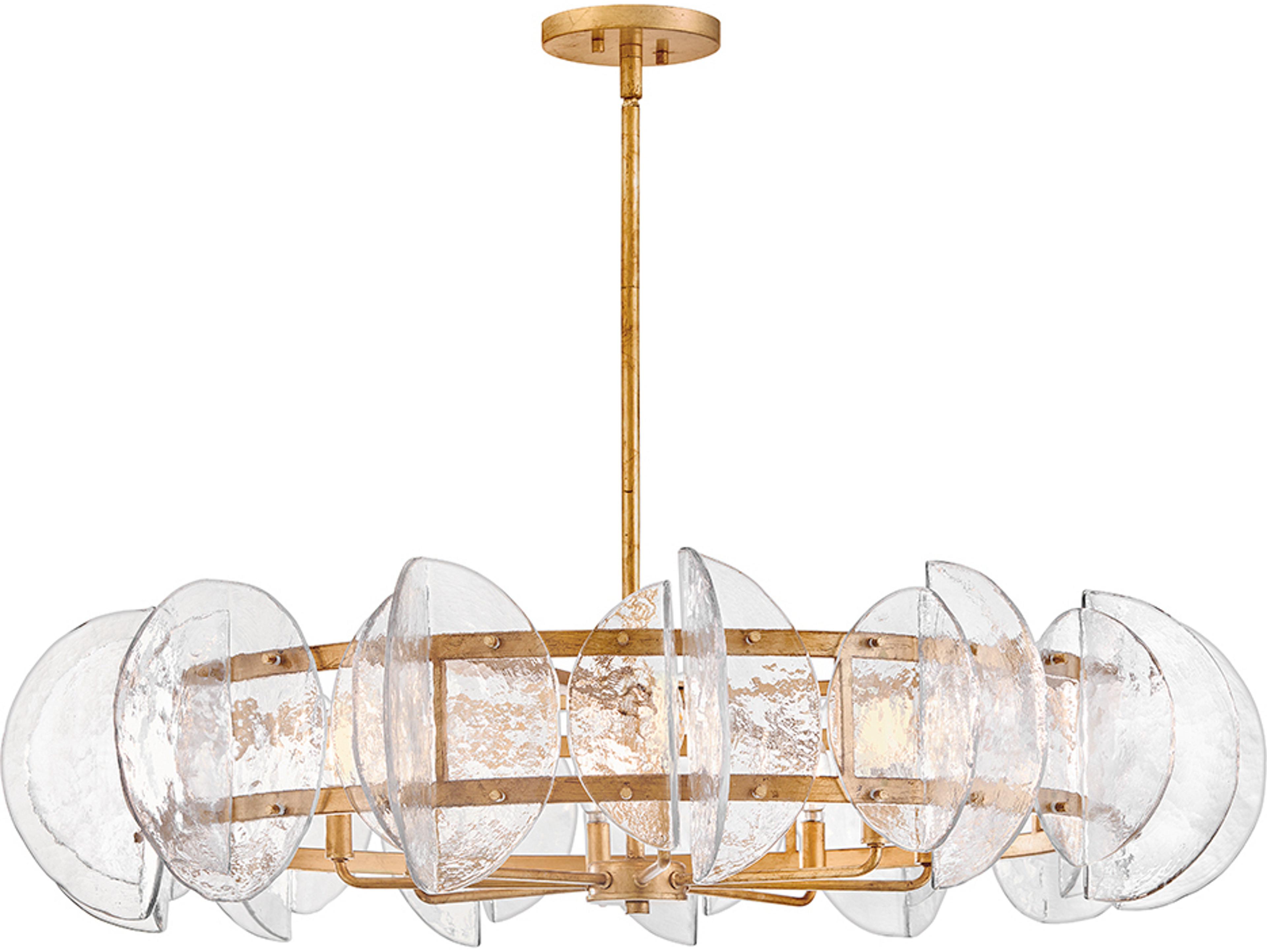 Fredrick Ramond Seraphina 8-Light Distressed Brass Round Chandelier