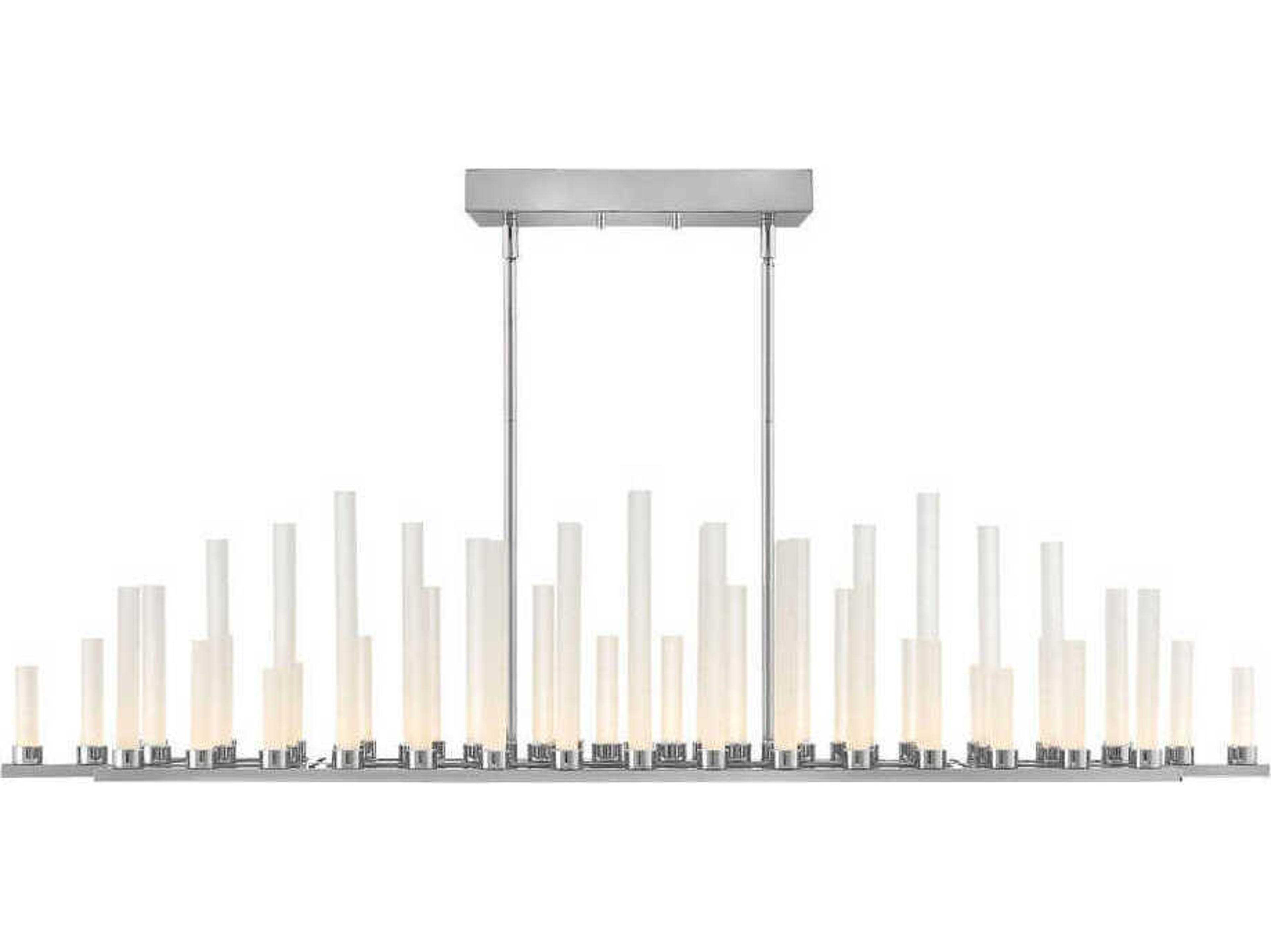 Fredrick Ramond Trinity 50-Light Polished Nickel Glass LED Cylinder Geometric Island Pendant