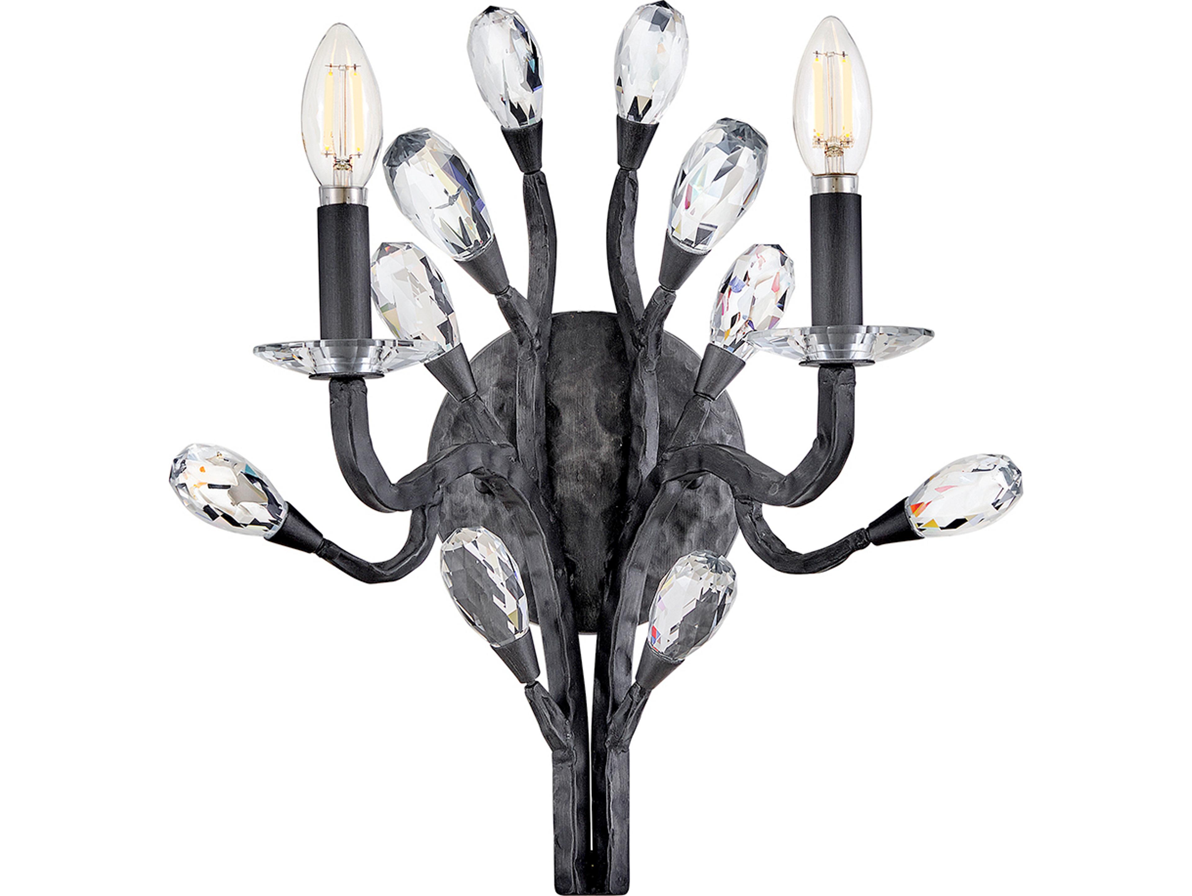 Fredrick Ramond Eve 2-Light Brushed Graphite Black Wall Sconce