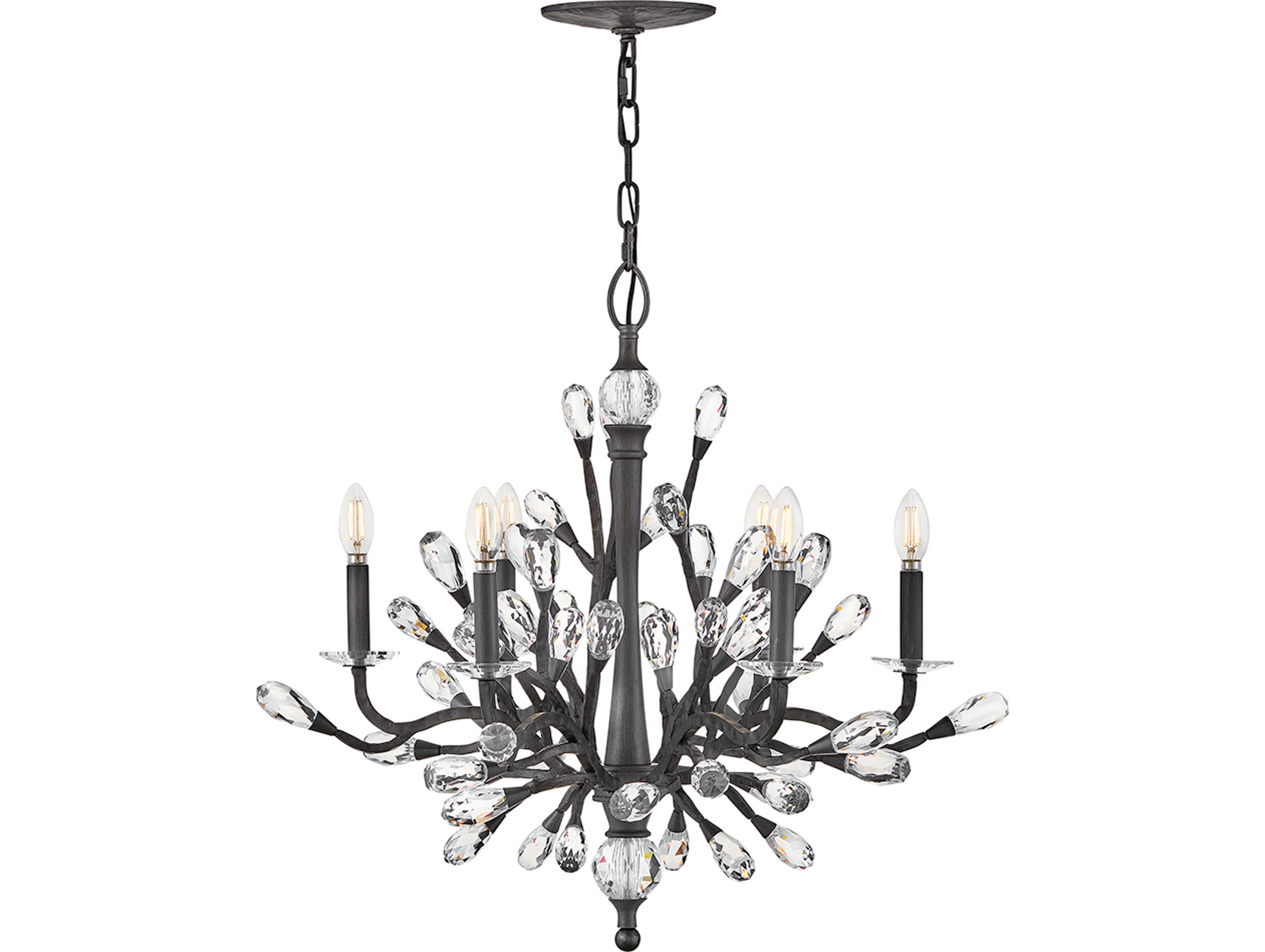 Fredrick Ramond Eve 6-Light Brushed Graphite Black Chandelier
