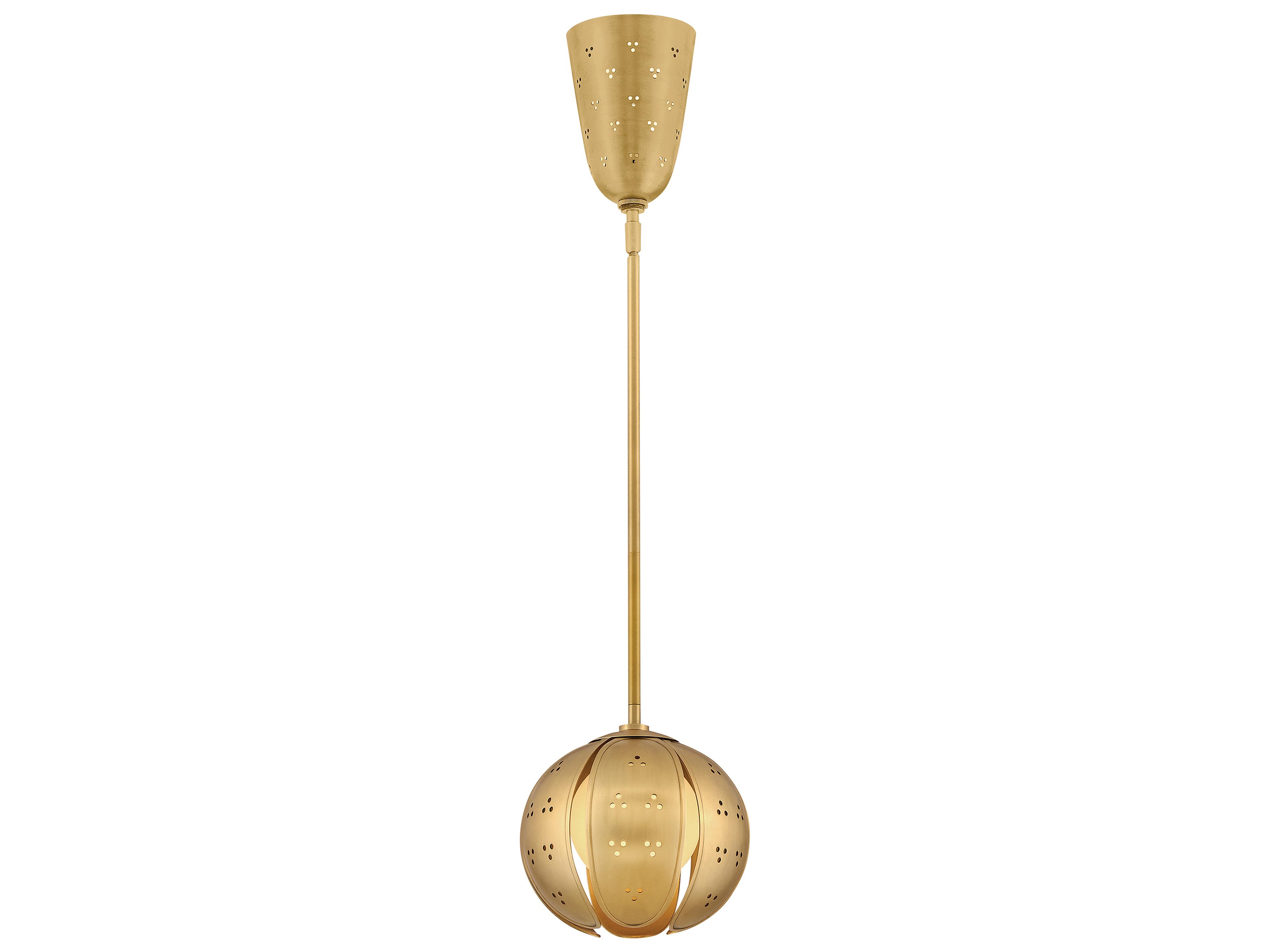 Fredrick Ramond Anthos 2-Light Unlacquered Brass Globe Mini Pendant