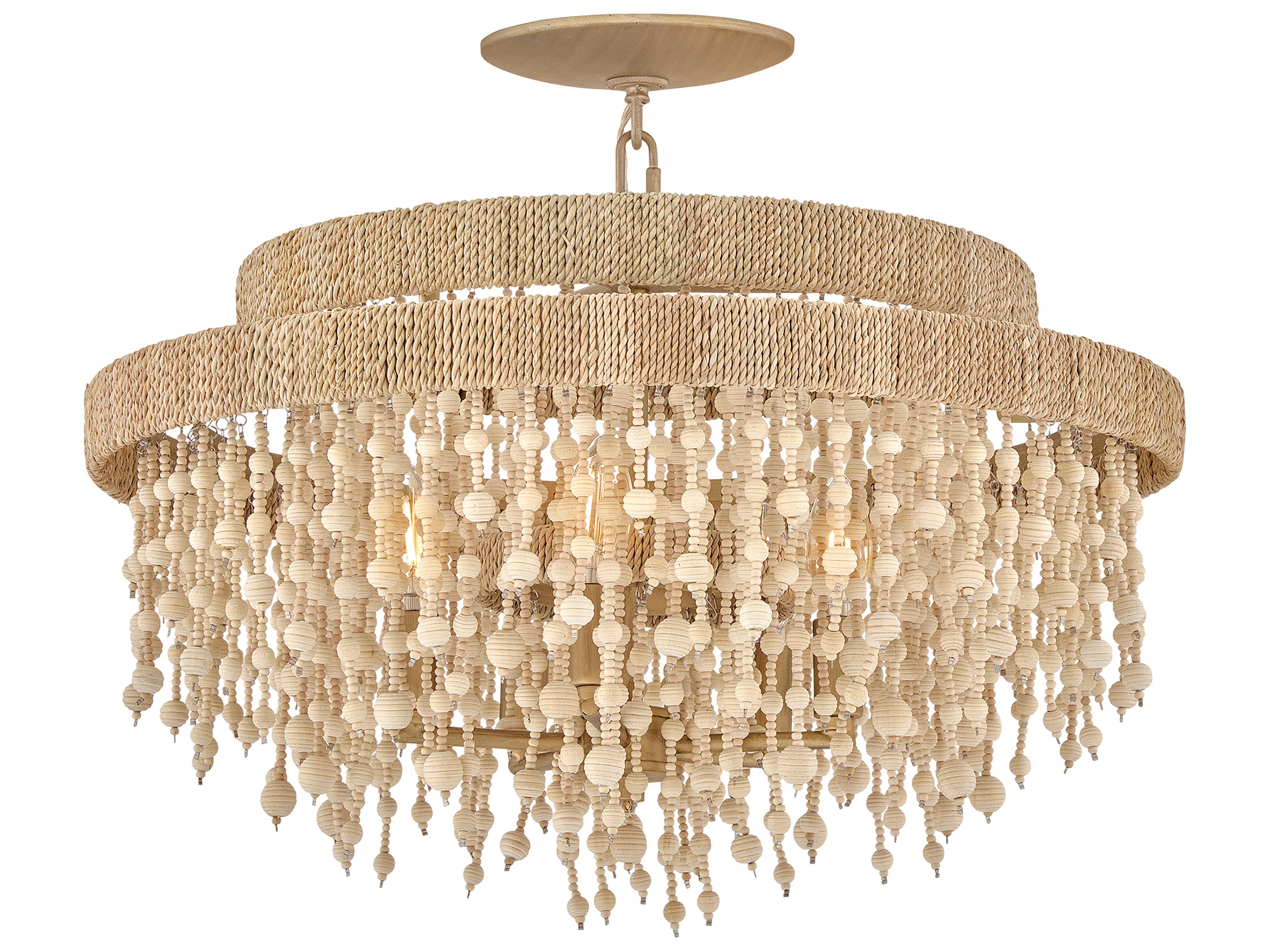 Freya 5-Light Burnished Gold Tiered Semi Flush Mount