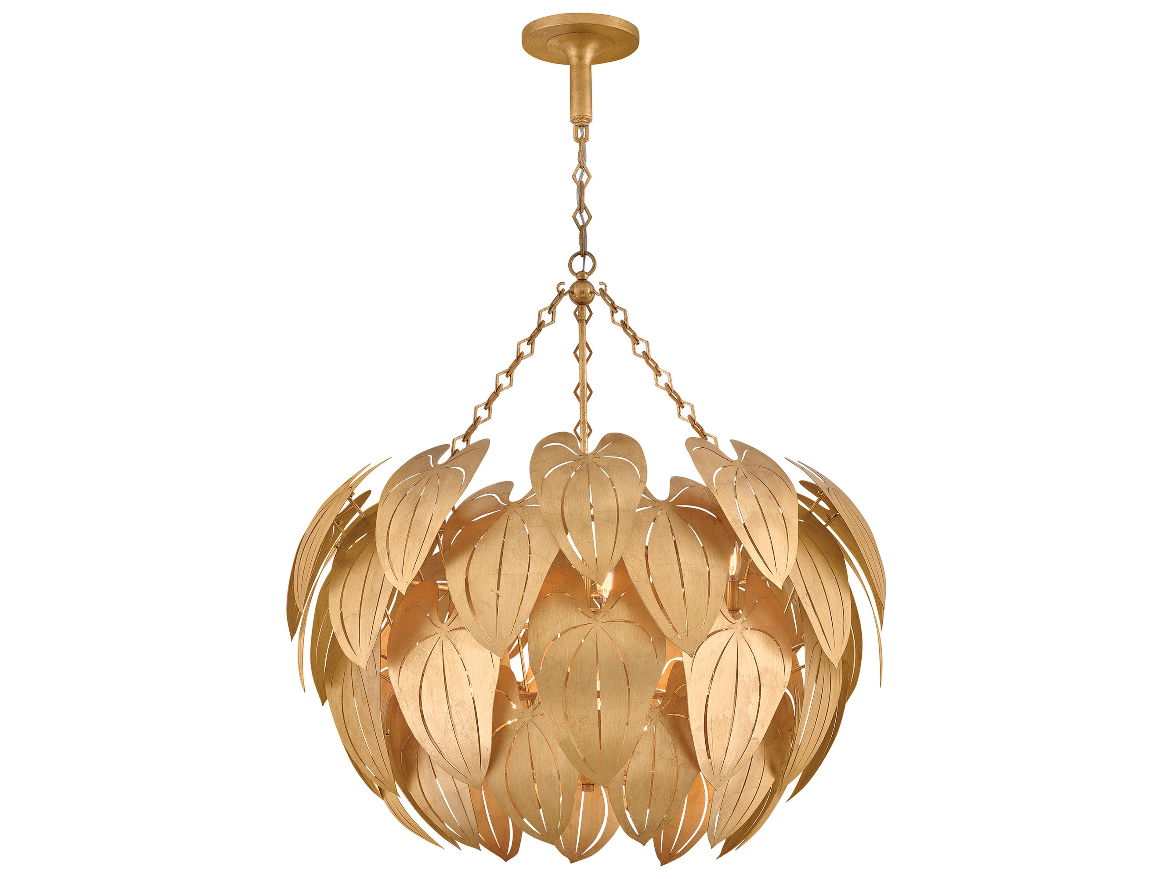 Fredrick Ramond Camille 10-Light Distressed Brass Chandelier