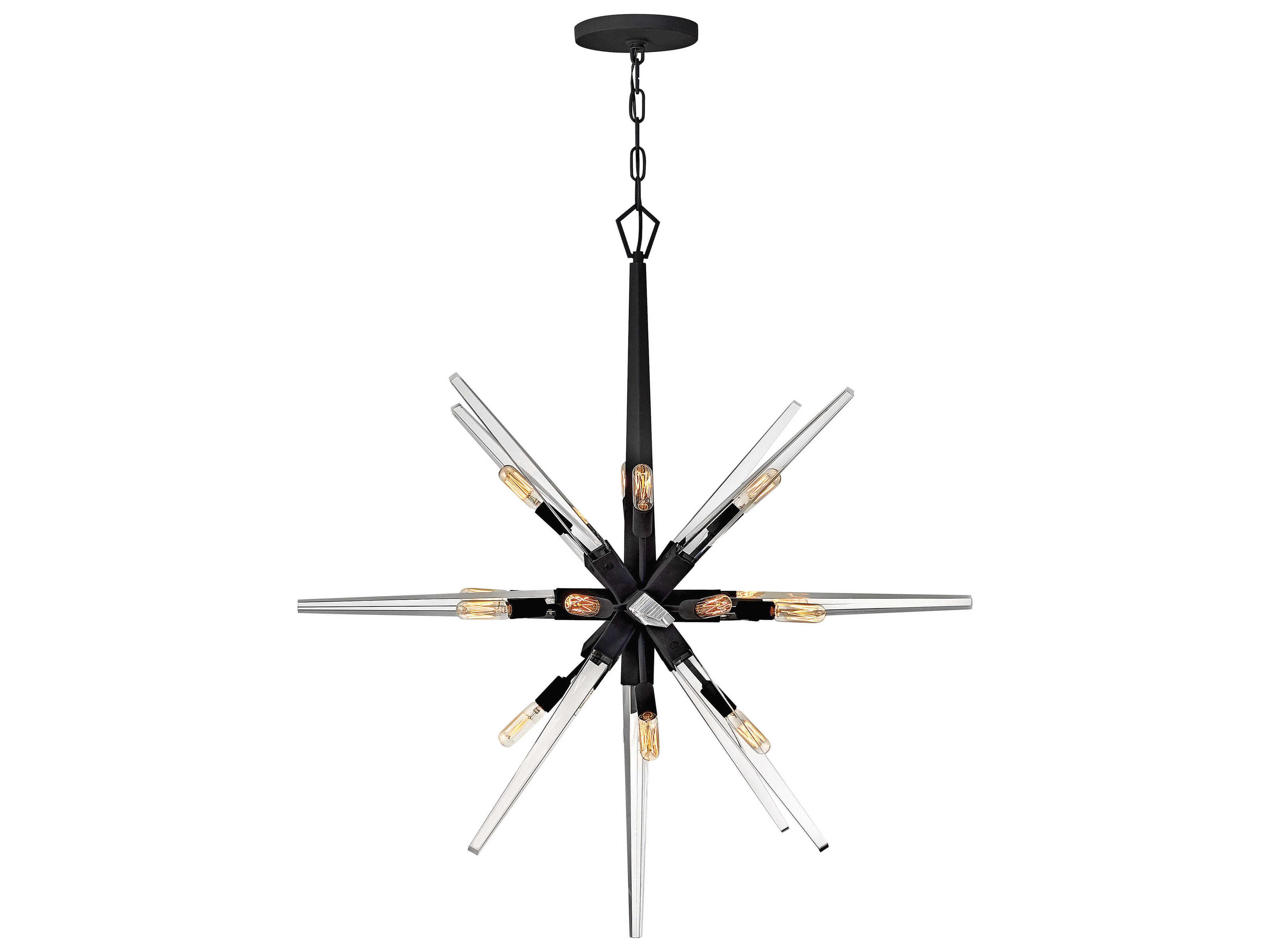 Ariel 16-Light6-Light Black Crystal Linear Pendant
