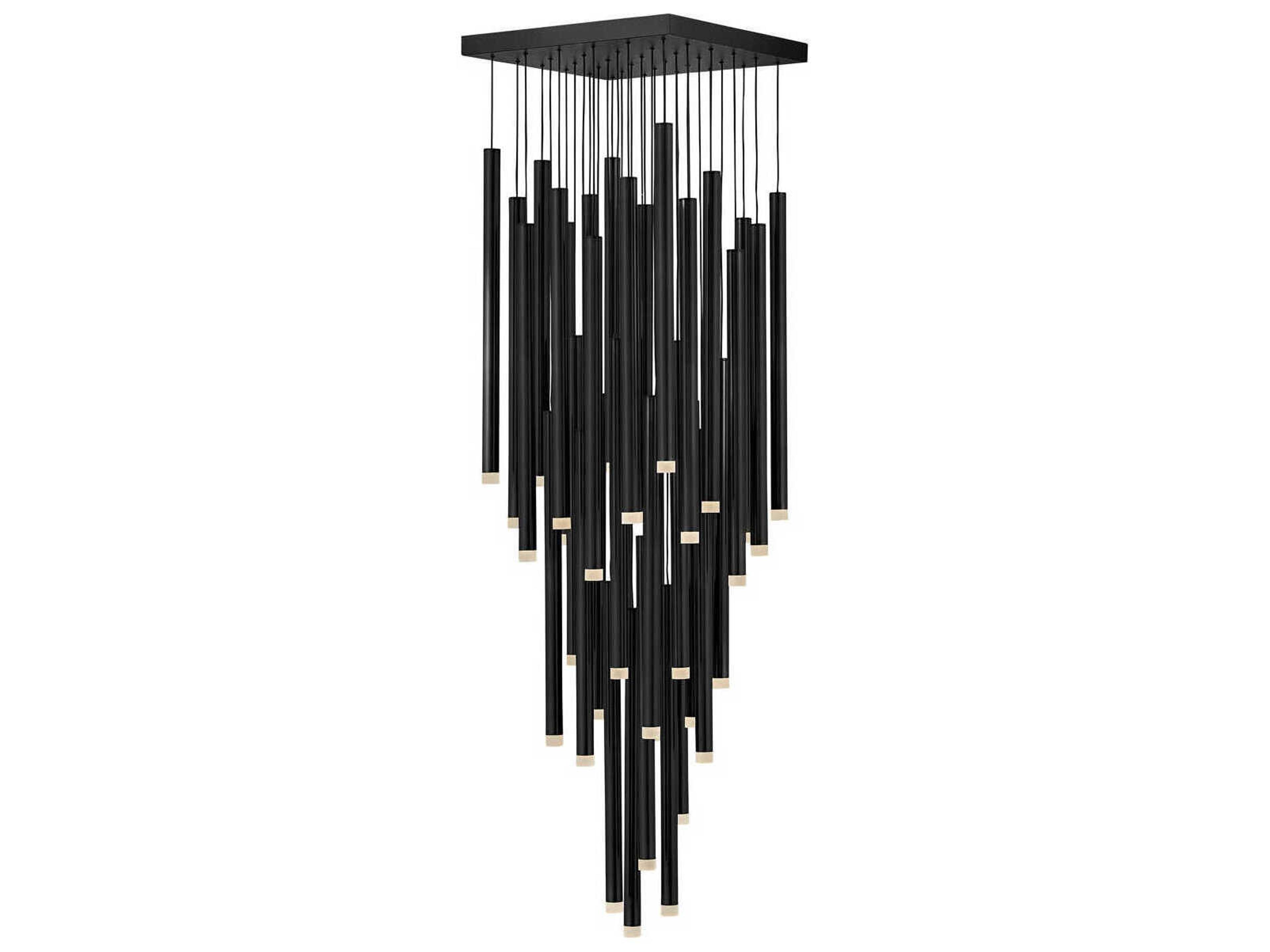 Fredrick Ramond Harmony 36-Light Black LED Cylinder Linear Pendant