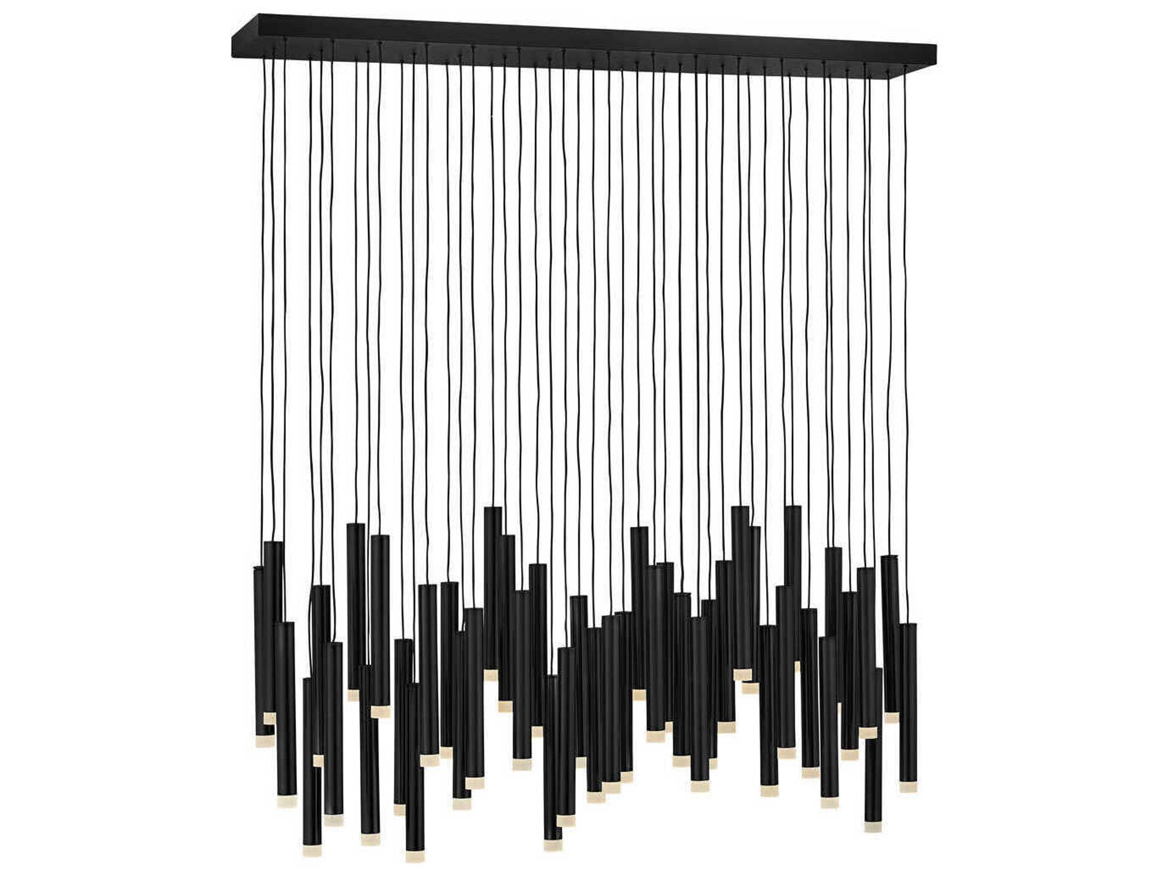 Fredrick Ramond Harmony 45-Light Black LED Cylinder Linear Island Pendant