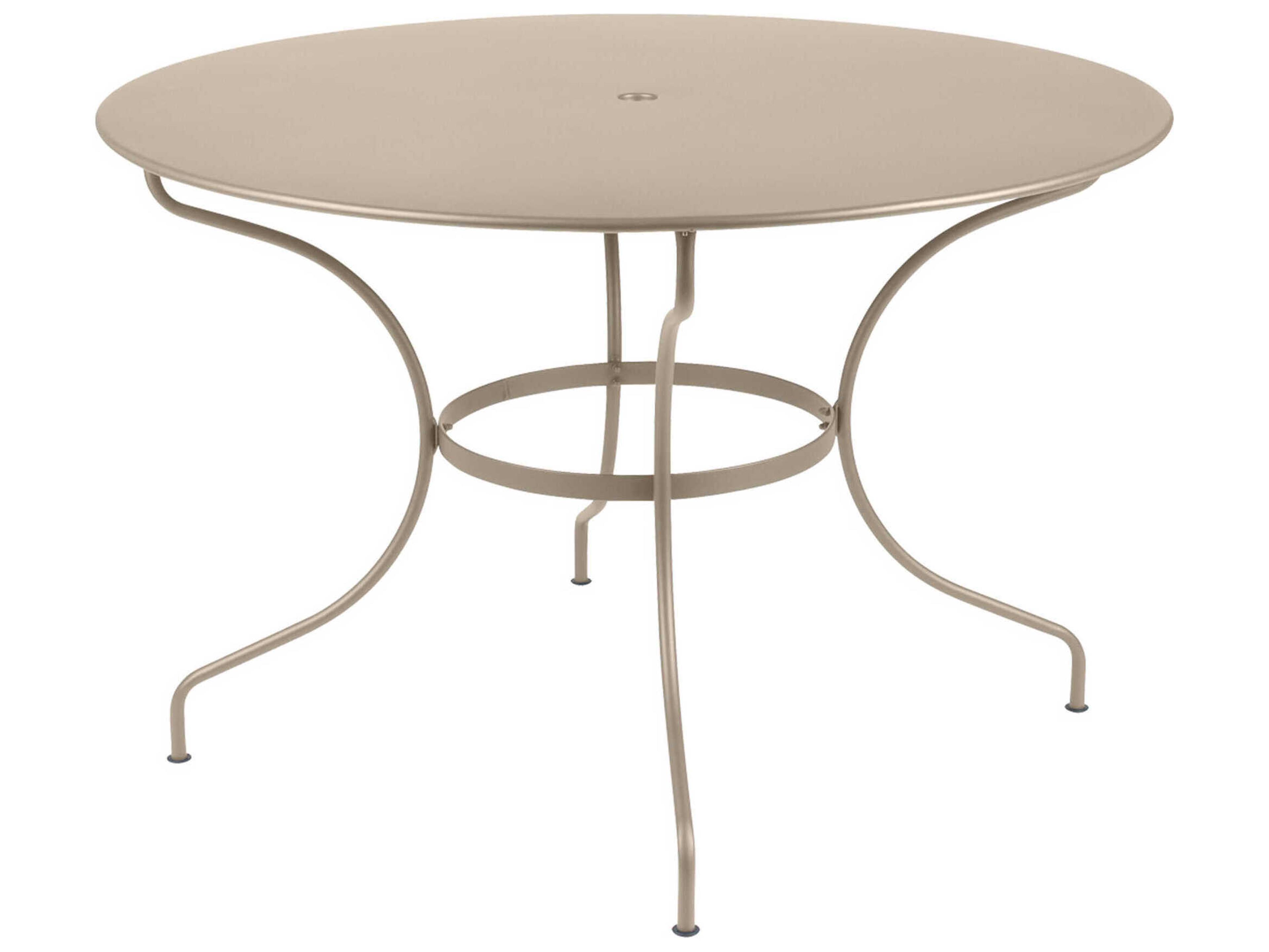 Fermob Opera+ Steel Round Umbrella Hole Dining Table