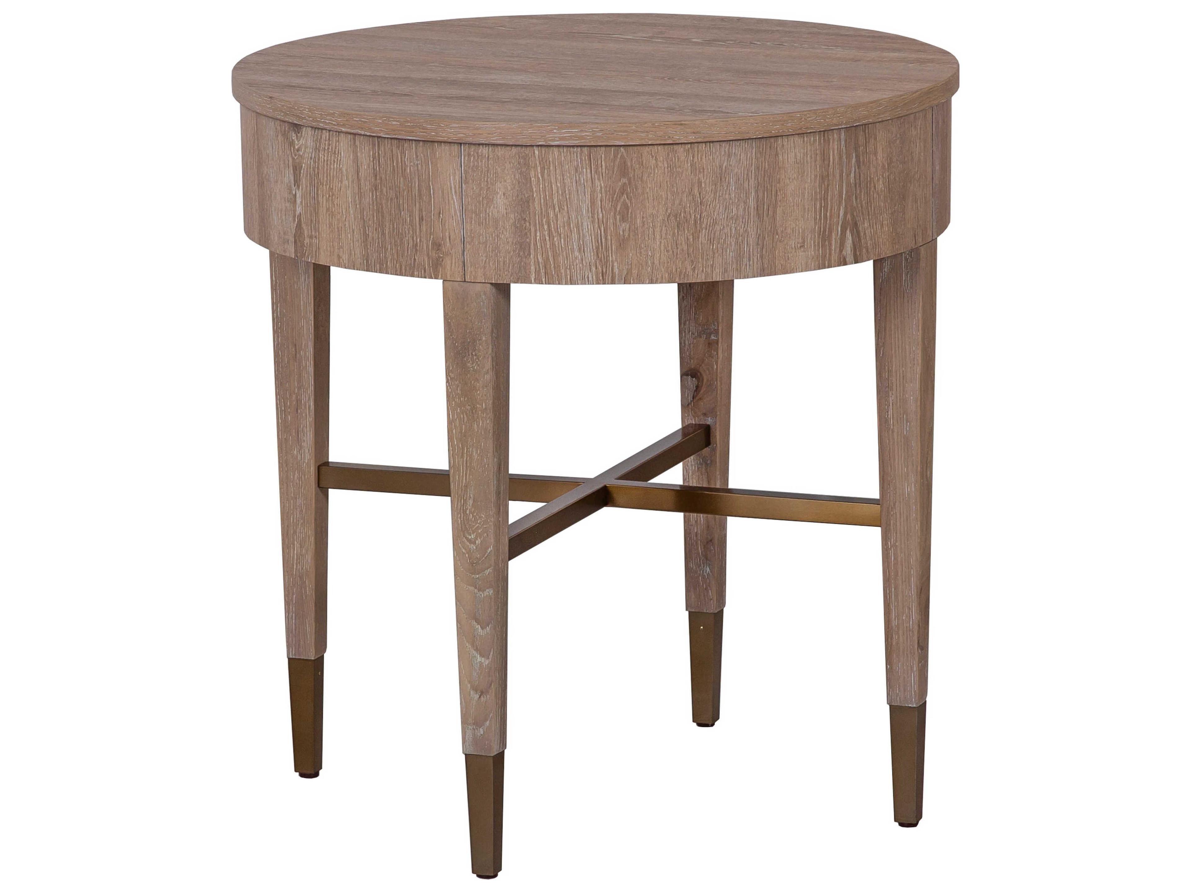 Fairfield Chair La Jolla Round Wood Scrubbed Oak End Table