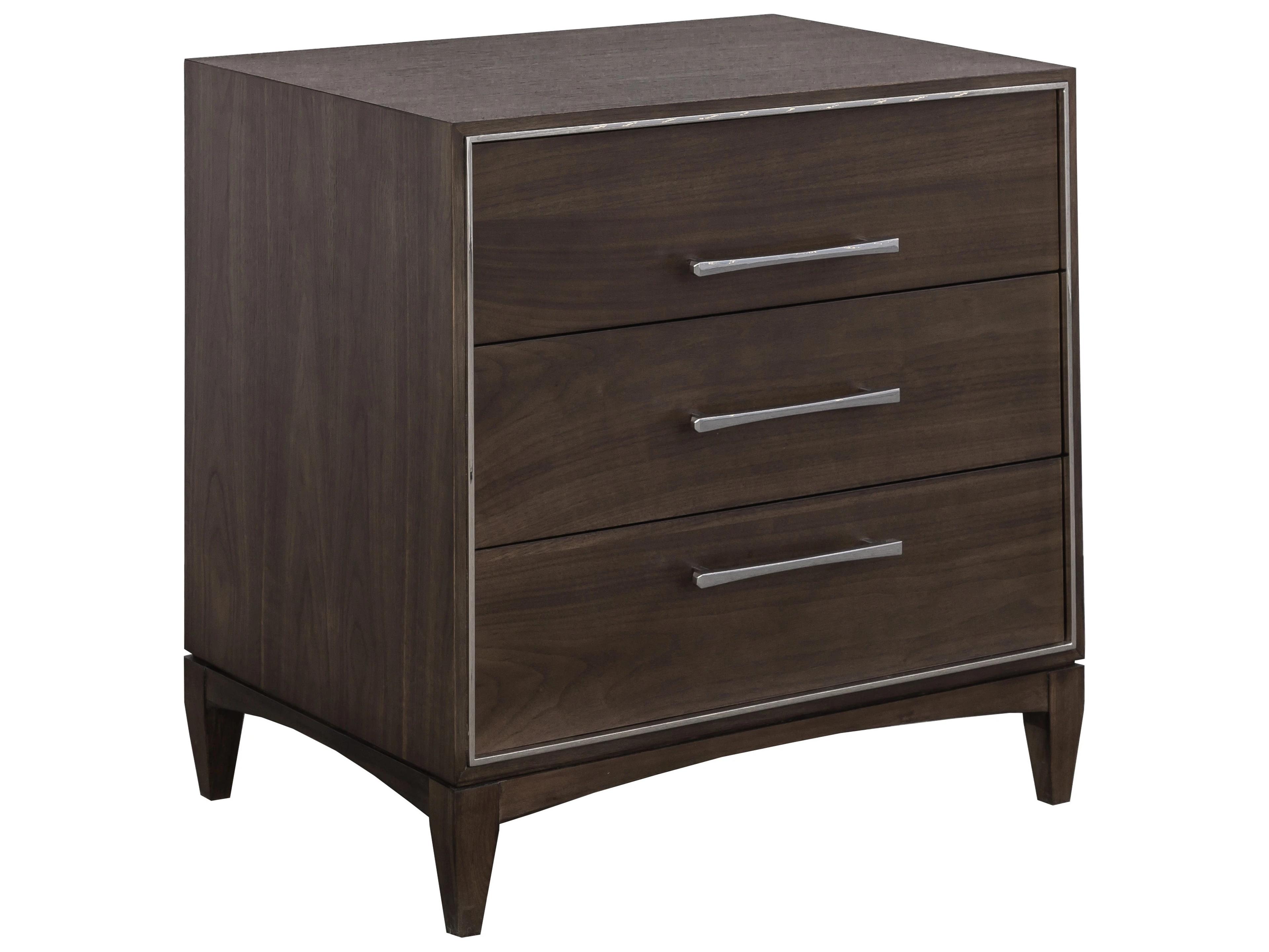 Fairfield Chair Libby Langdon For Fairfield 3-Drawers Brown Walnut Wood Nightstand