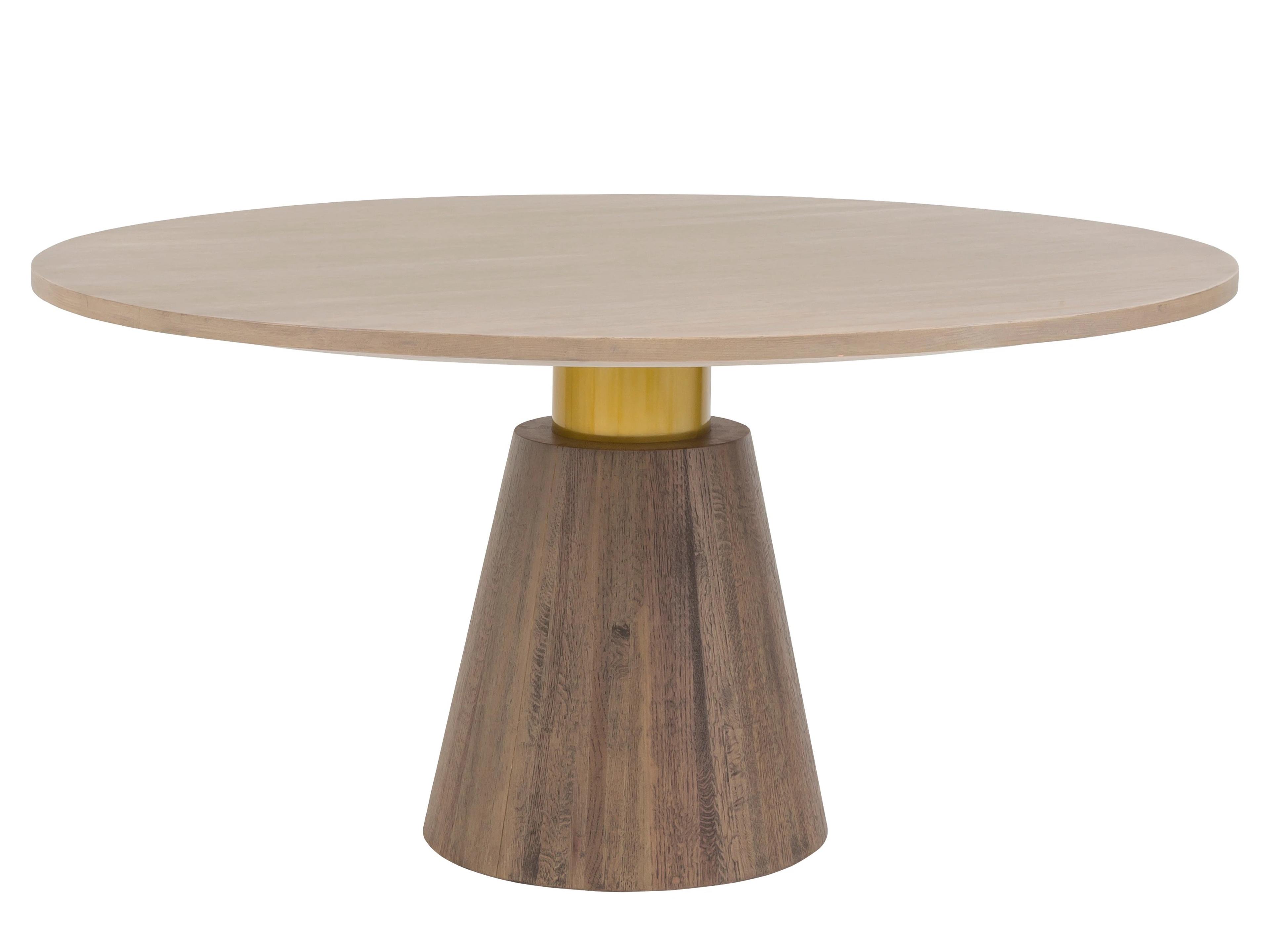 Fairfield Chair Everett Round Wood Biscotti Mica Dining Table