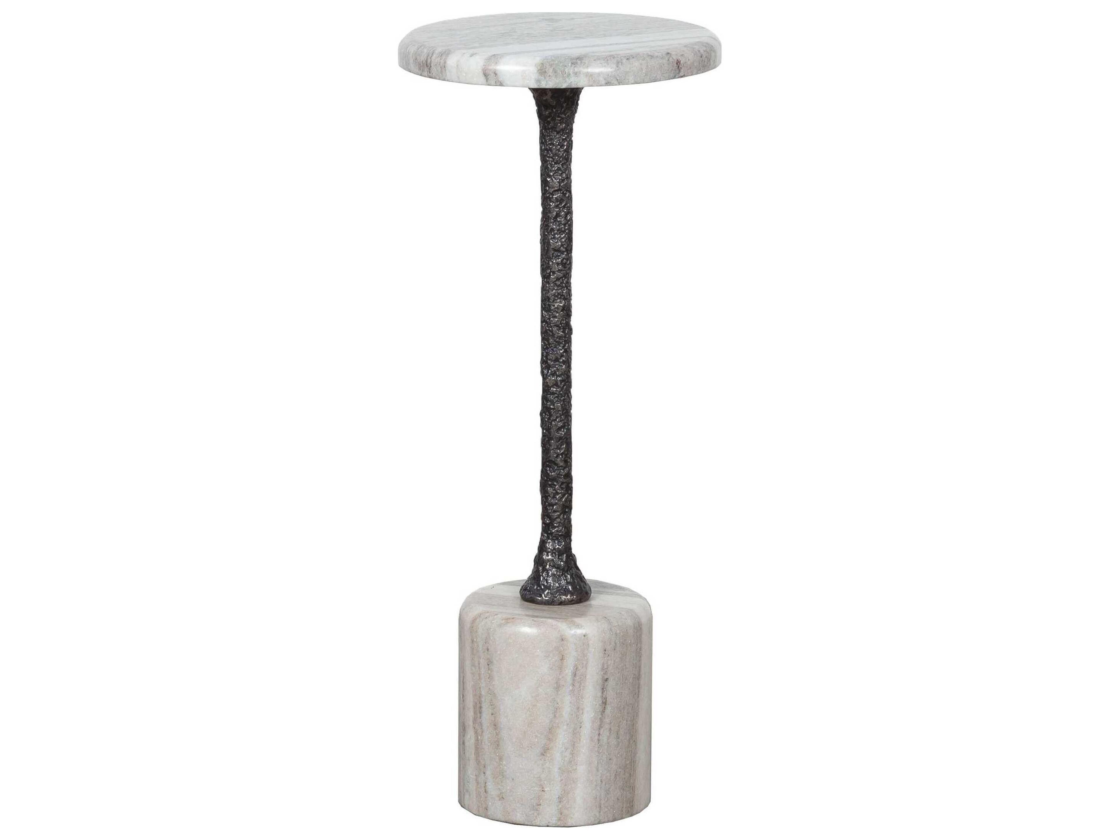 Fairfield Chair Sundries Fleur Round Marble Rustic Black Drink Table