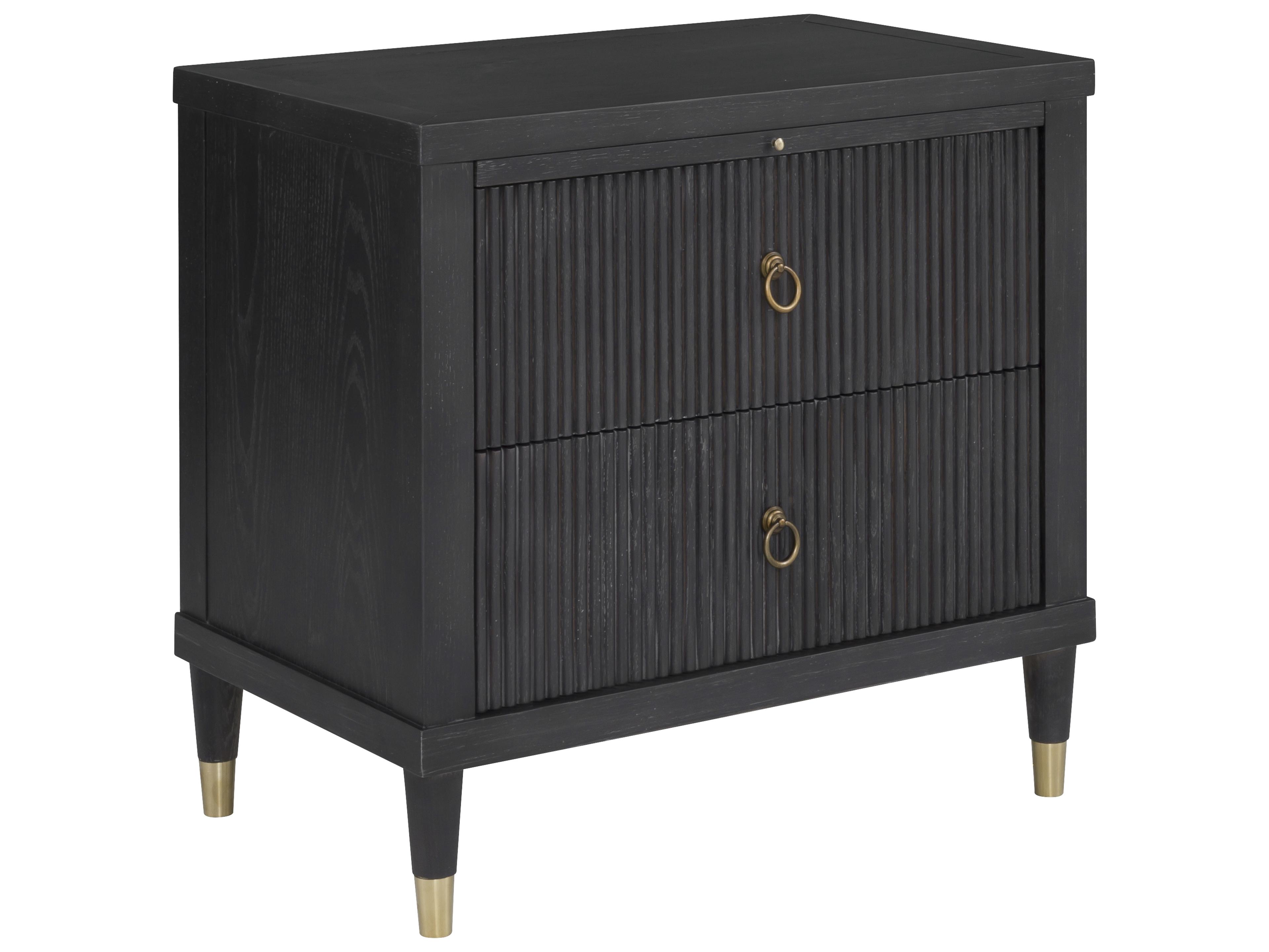 Fairfield Chair Everett 2-Drawers Black Hardwood Nightstand